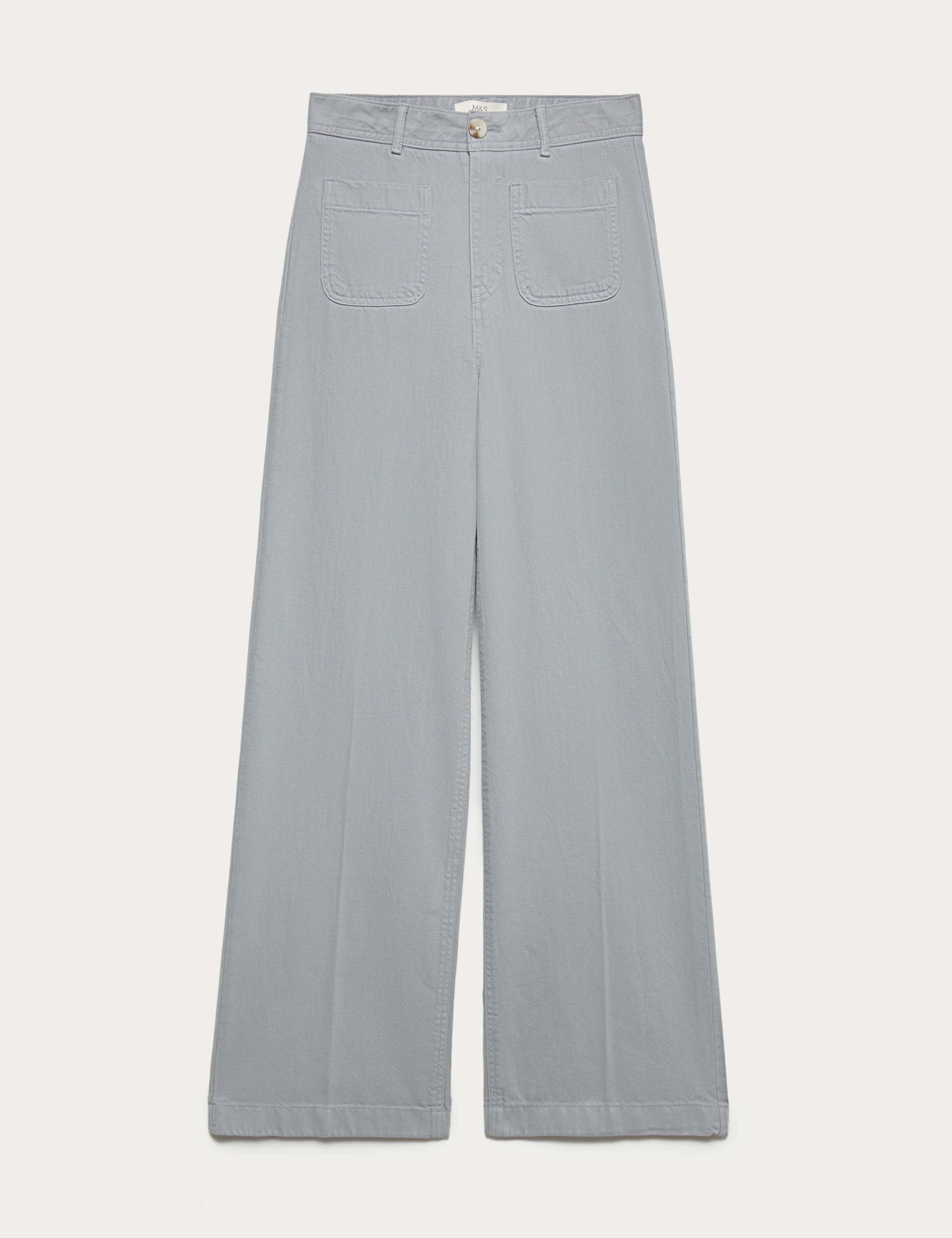 Patch Pocket Straight Leg Trousers