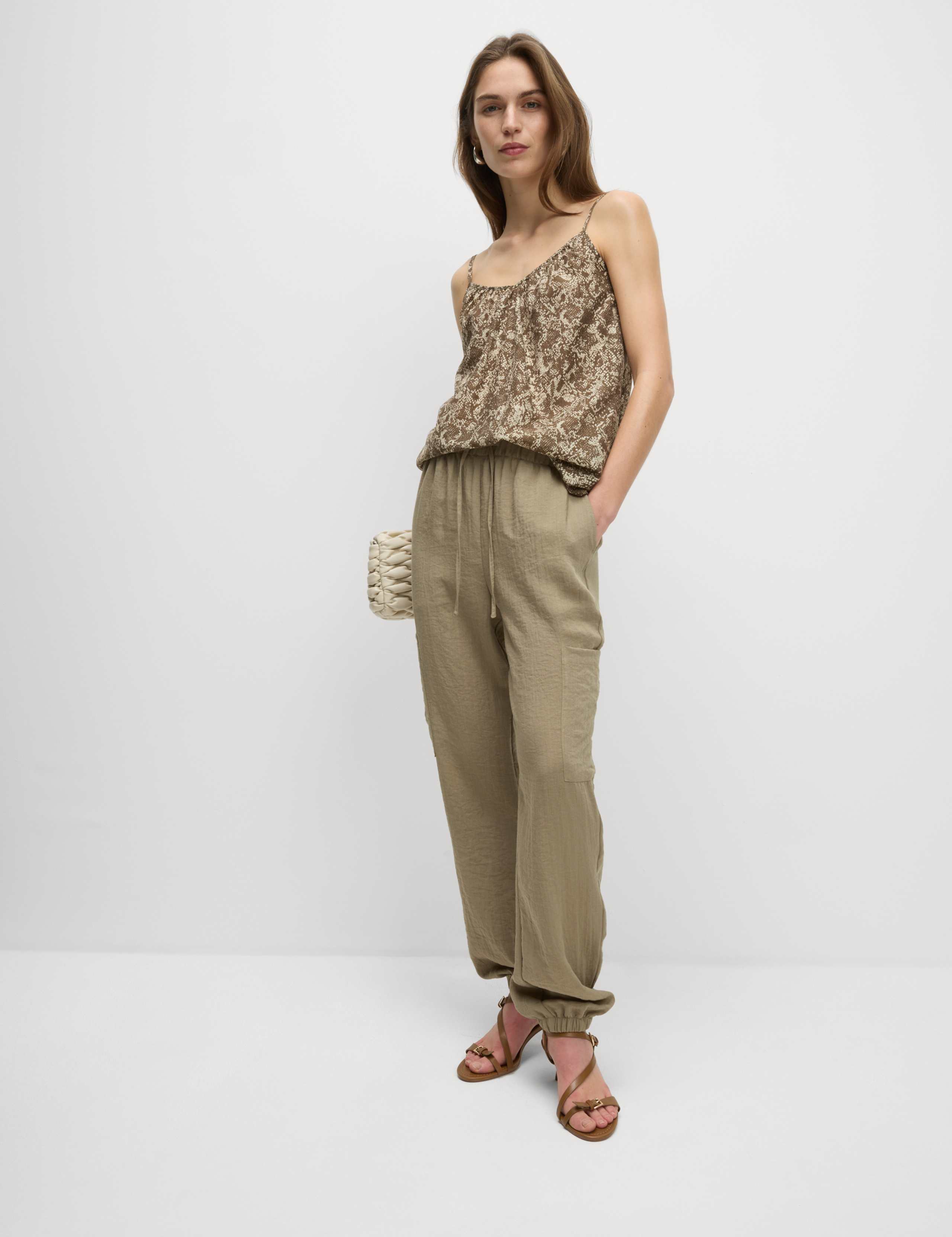 Crinkle Cargo Cuffed Joggers