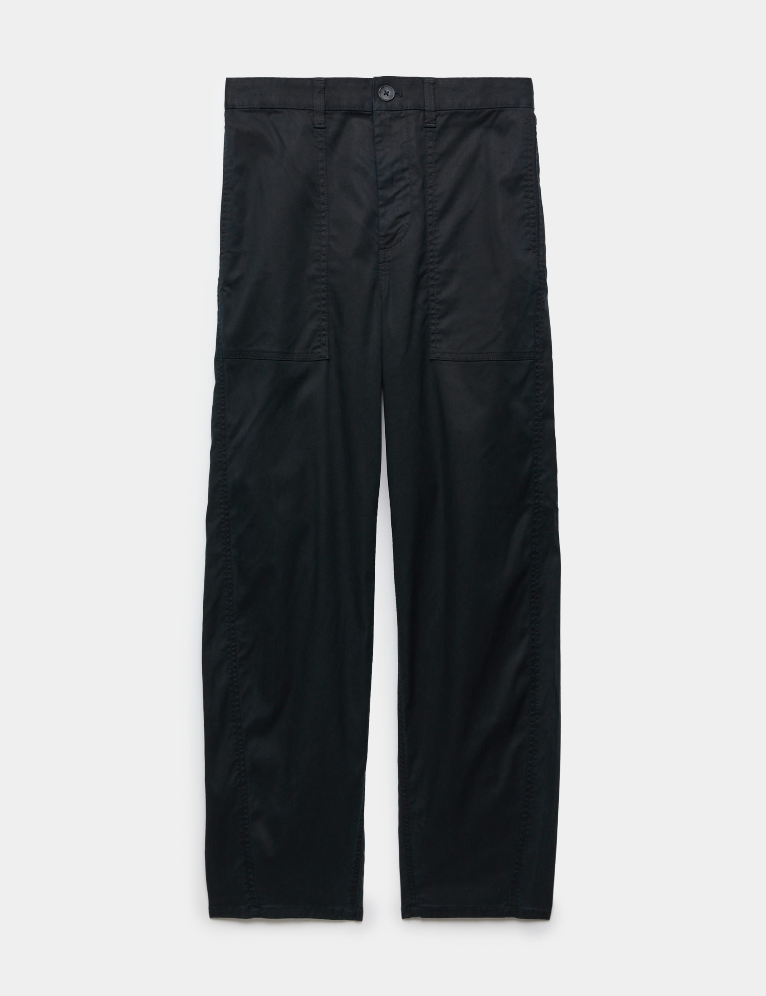 Lyocell Rich Utility Barrel Leg Trousers