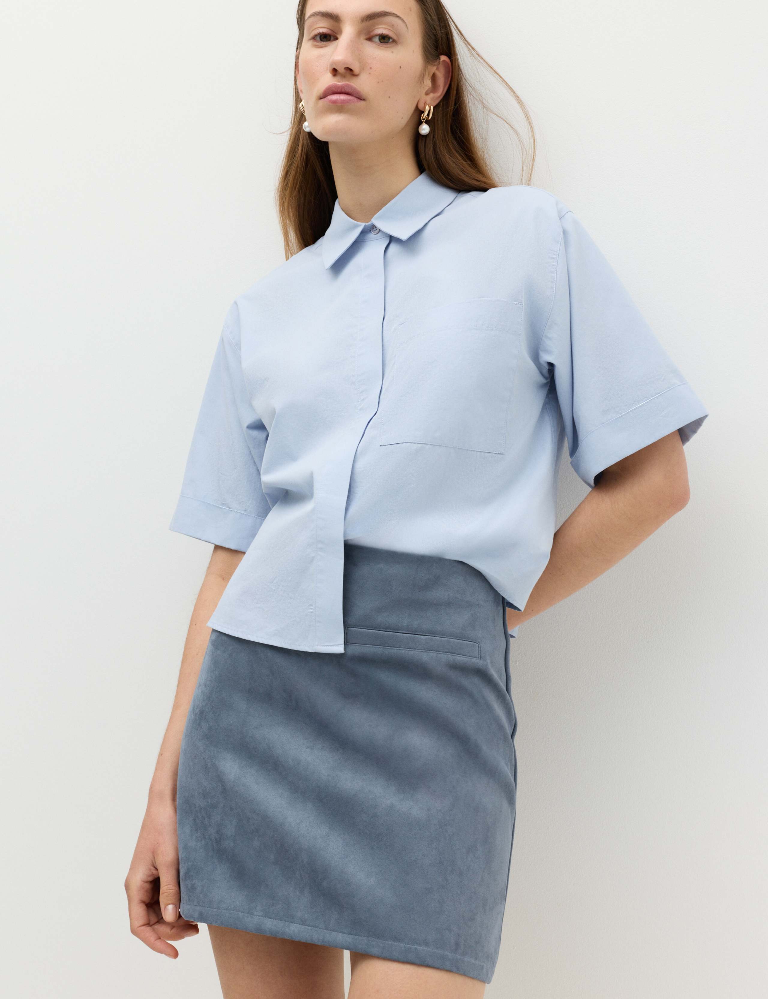 Suedette Mini A-Line Skirt
