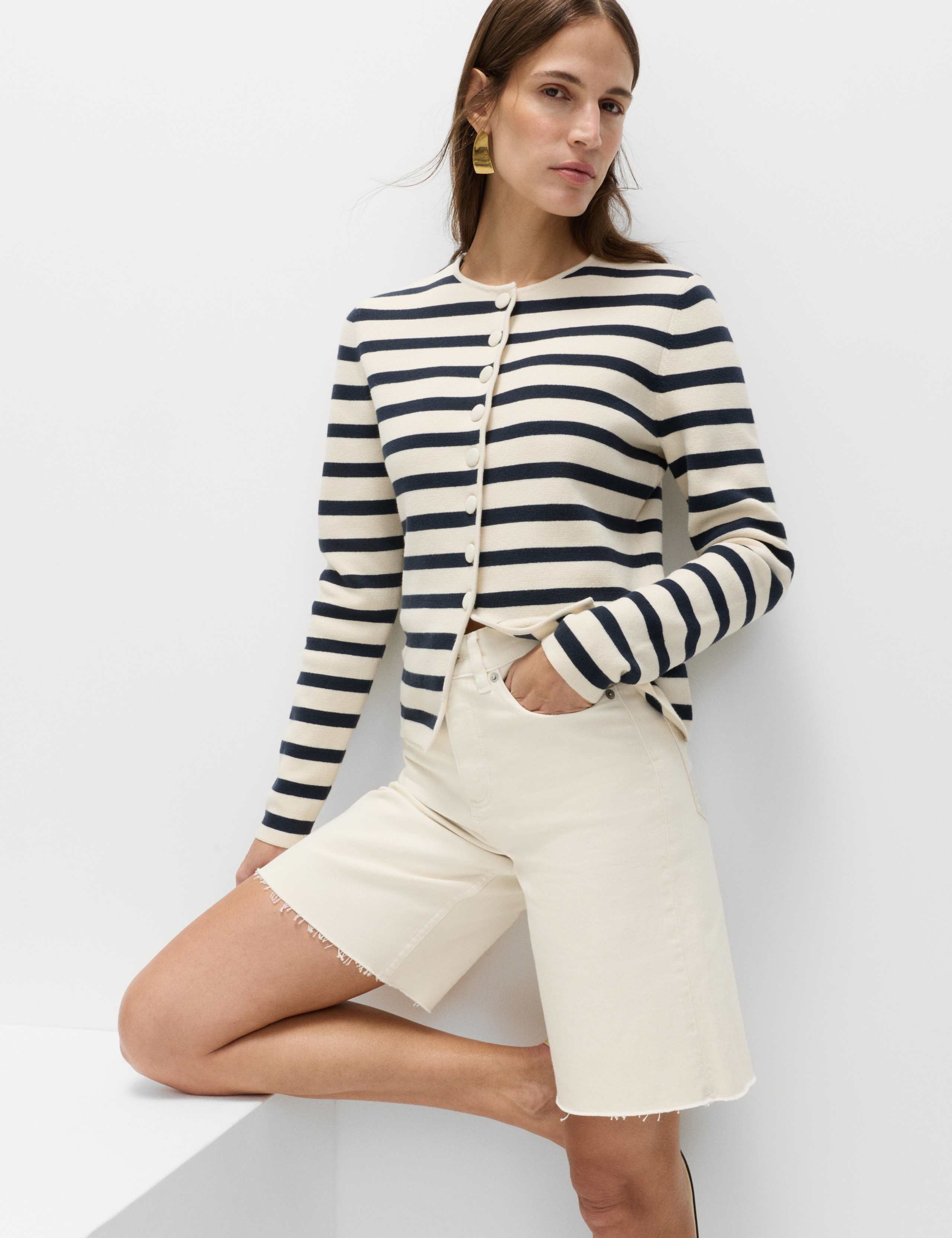 Pure Cotton High Waisted Bermuda Short