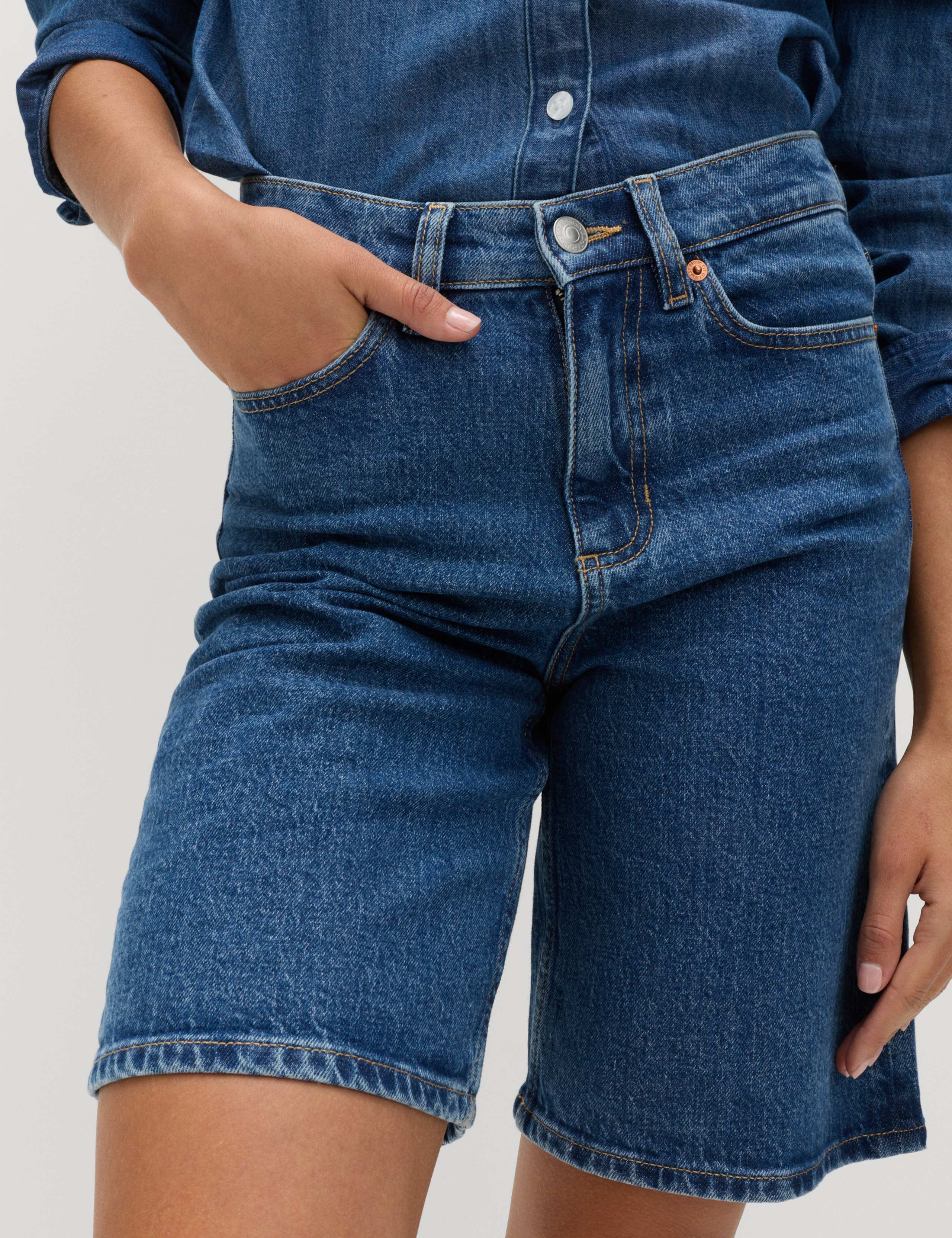 Pure Cotton High Waisted Bermuda Short