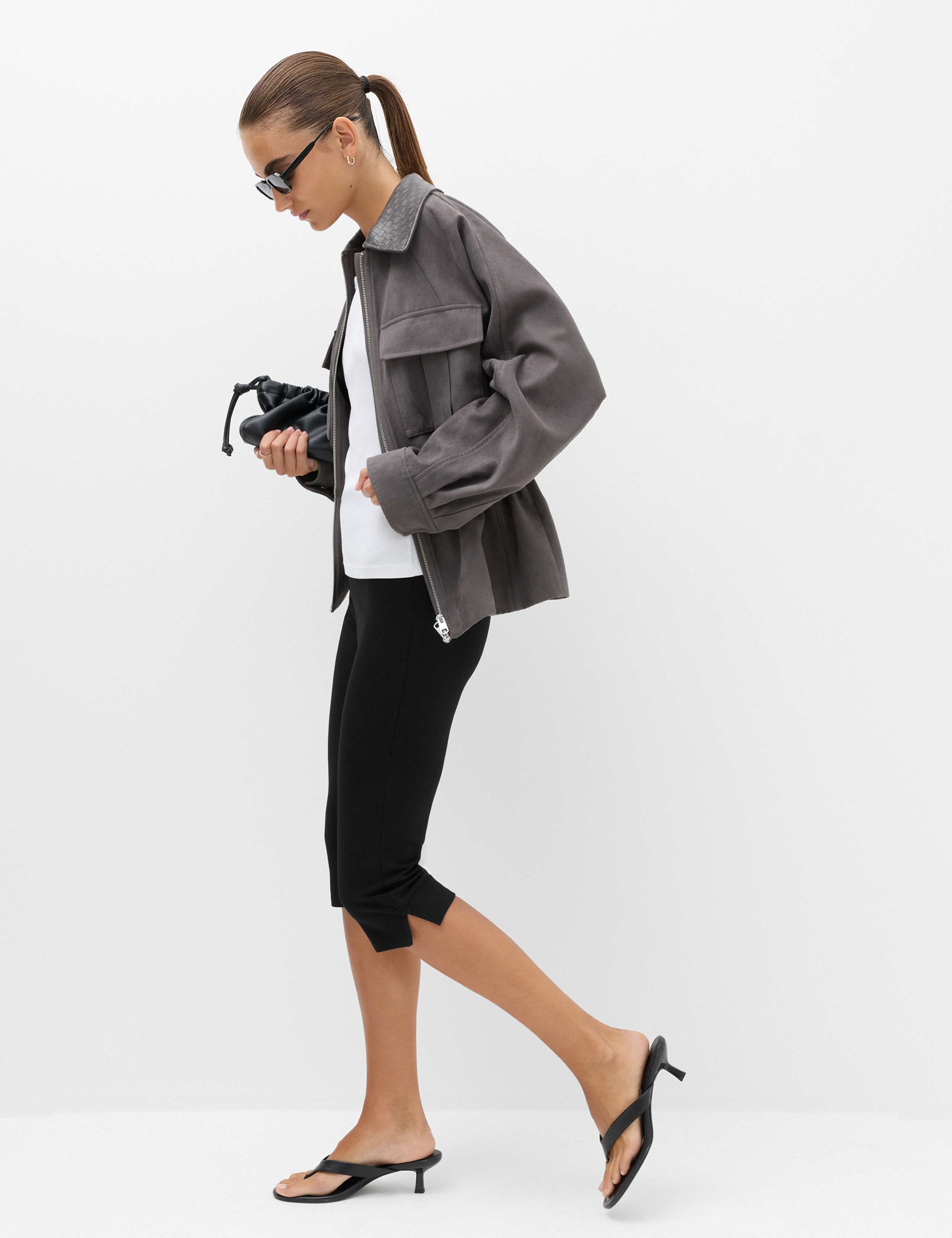 Split Hem Cropped Leggings