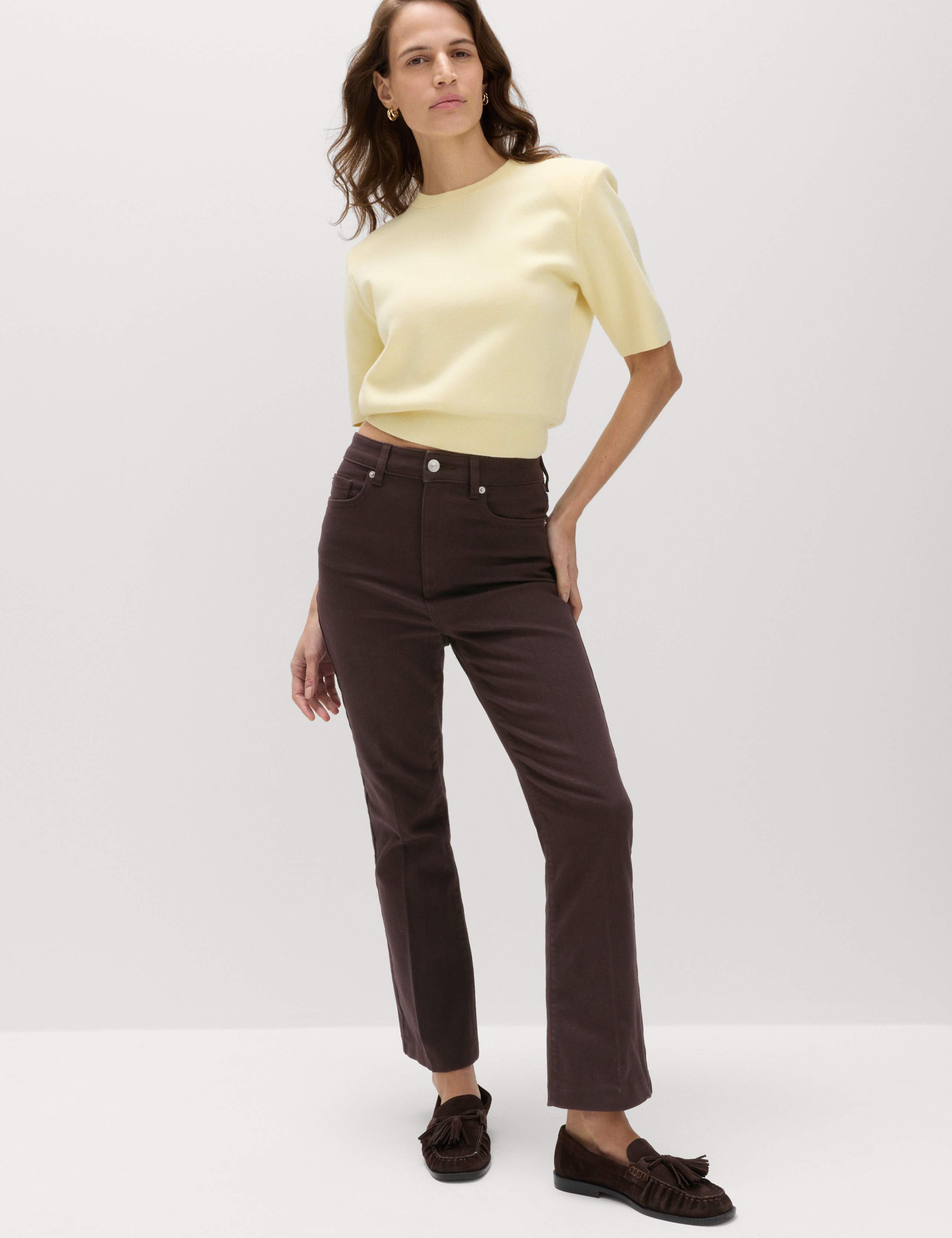 High Waisted Kickflare Cropped Jeans