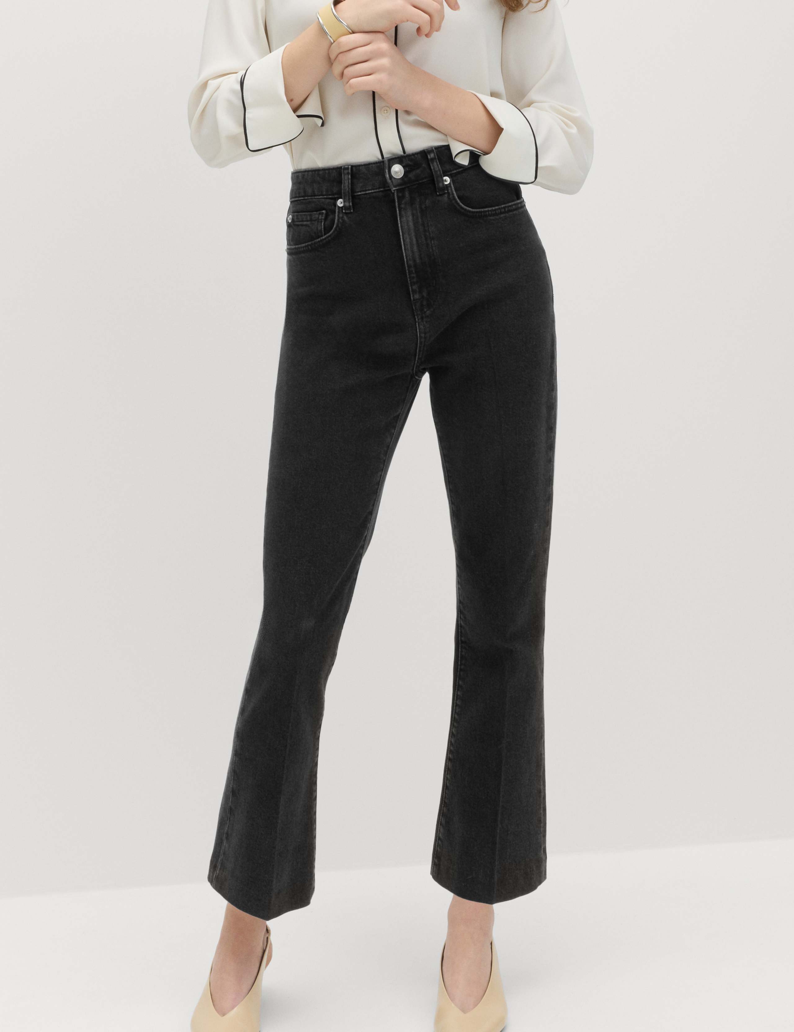 High Waisted Kickflare Cropped Jeans