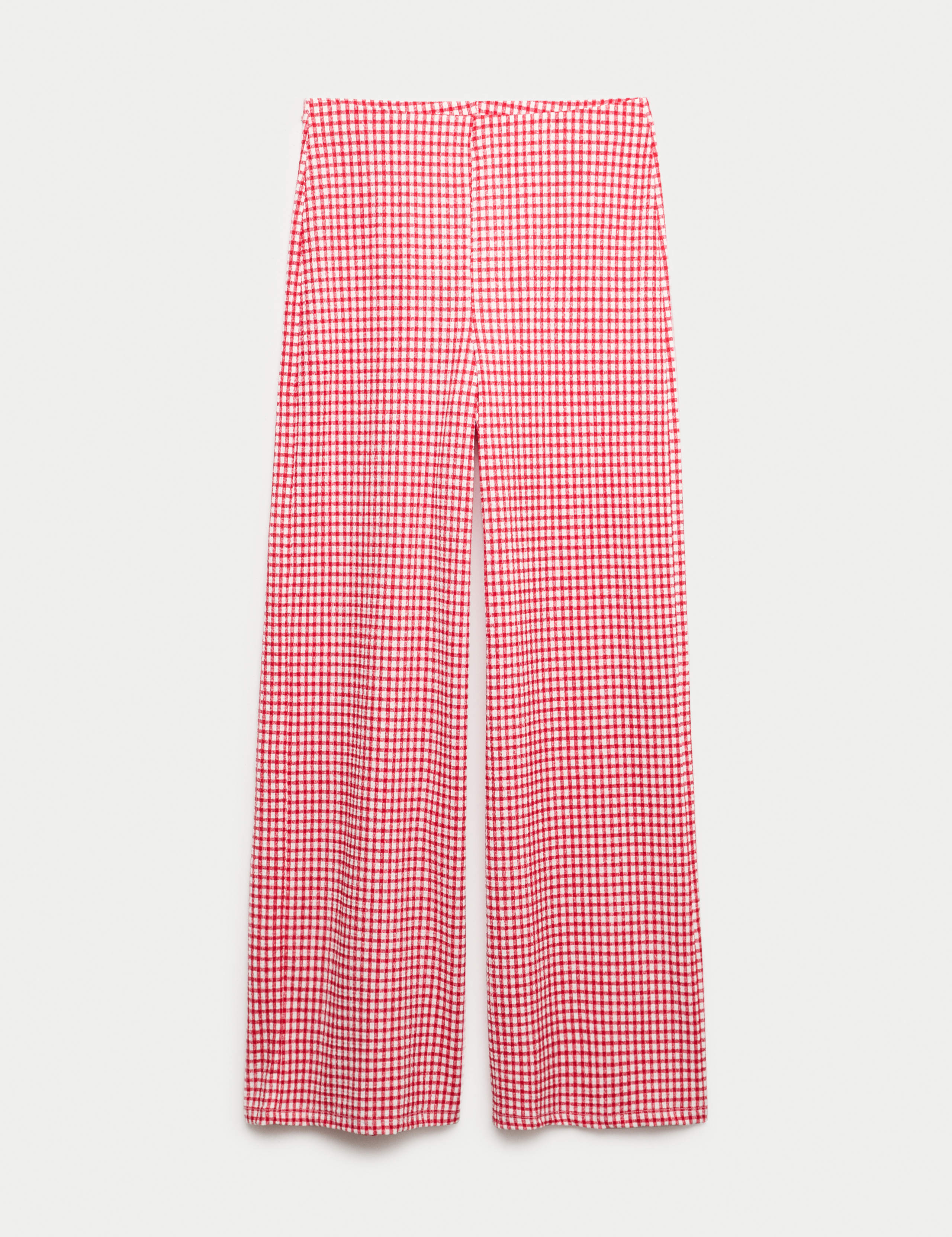 Gingham Elasticated Waist Wide Leg Trousers