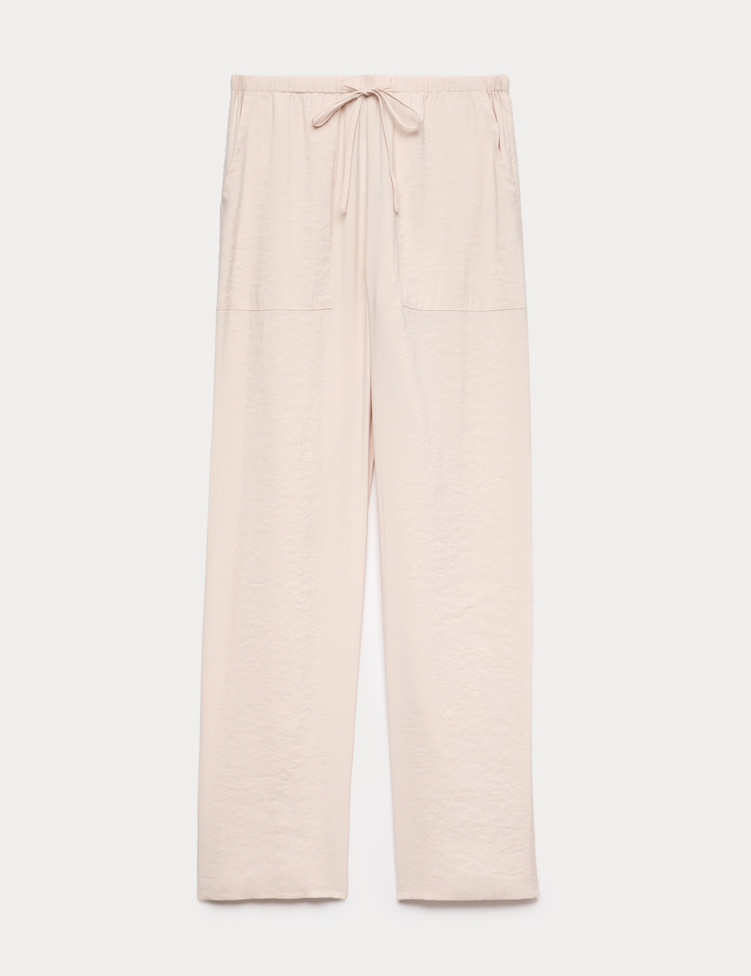 Pull On Elasticated Waist Straight Leg Trousers