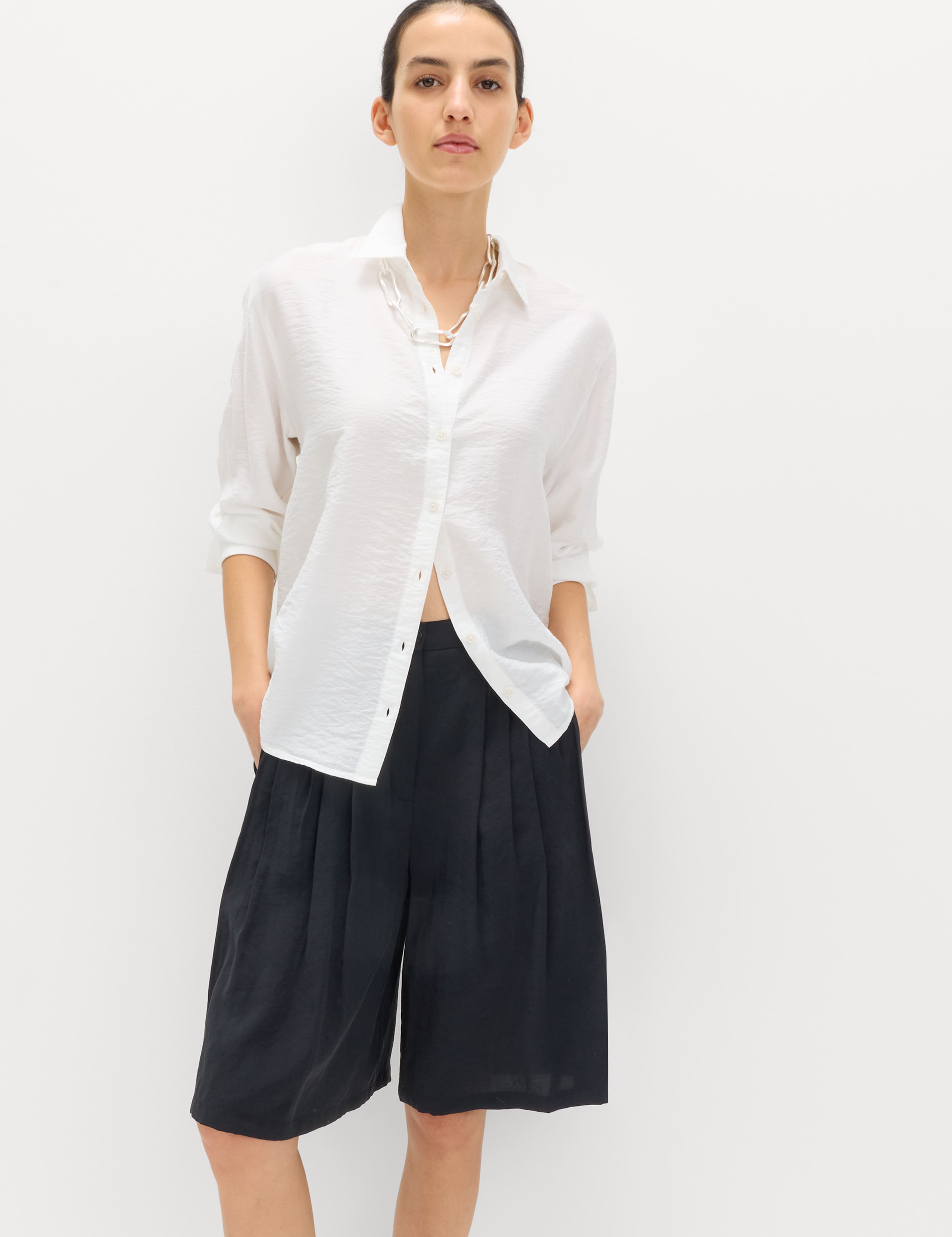 Pleated Longline Shorts