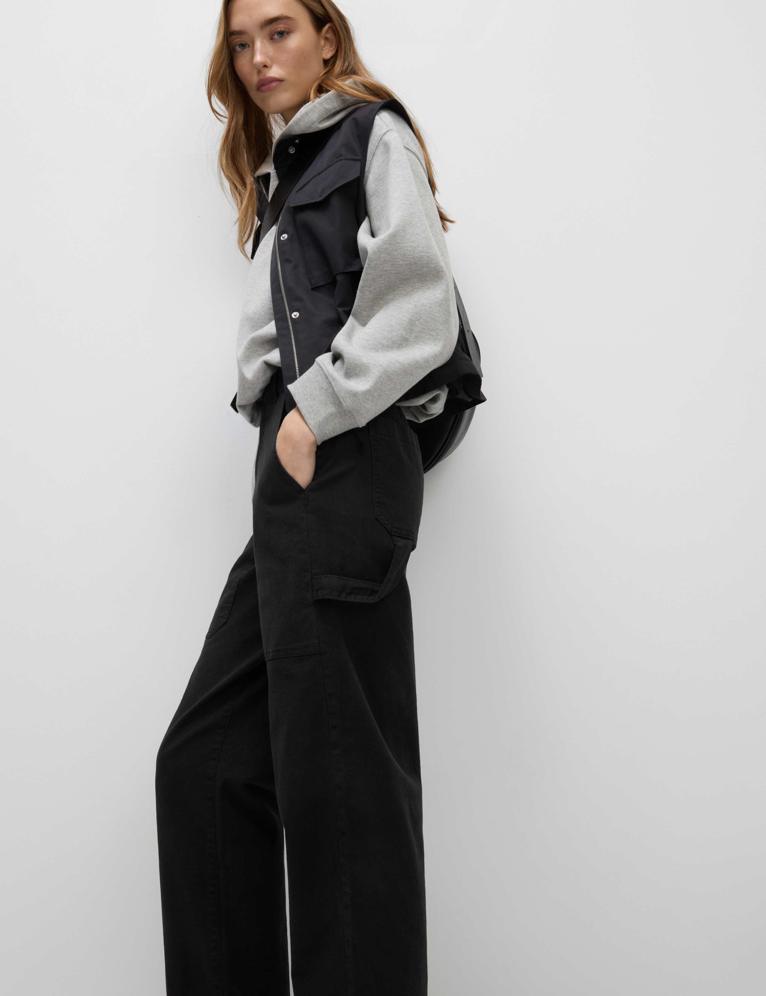 Cotton Rich Carpenter Straight Leg Trousers