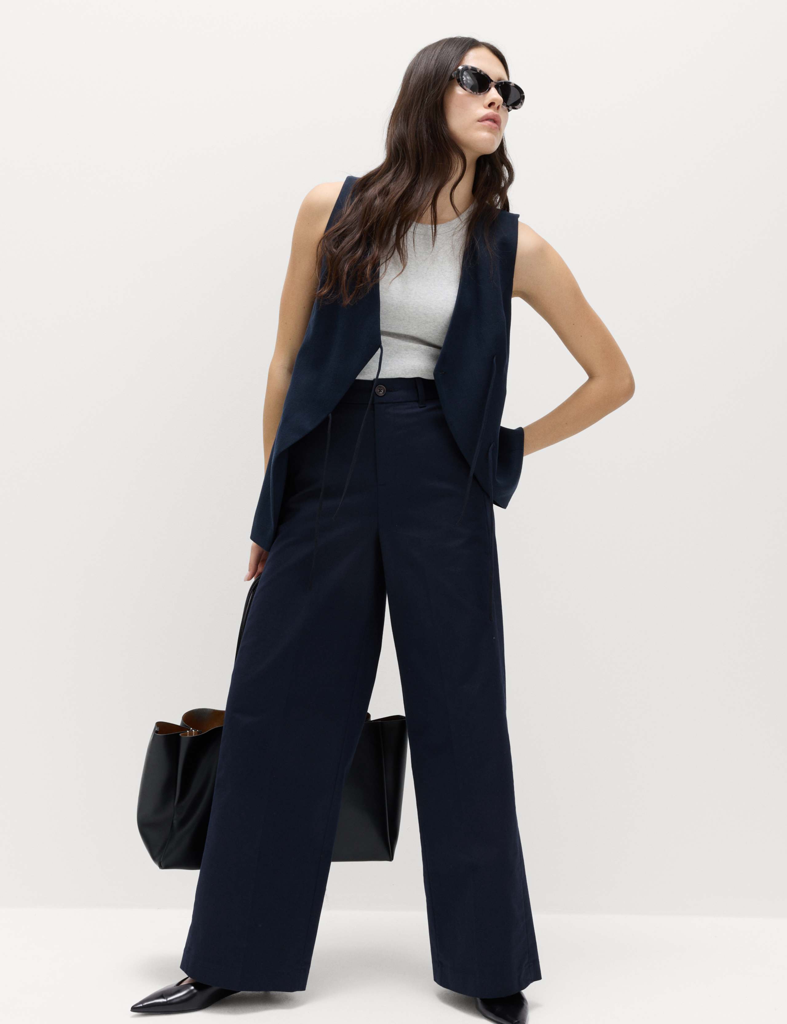 Cotton Rich Wide Leg Chinos