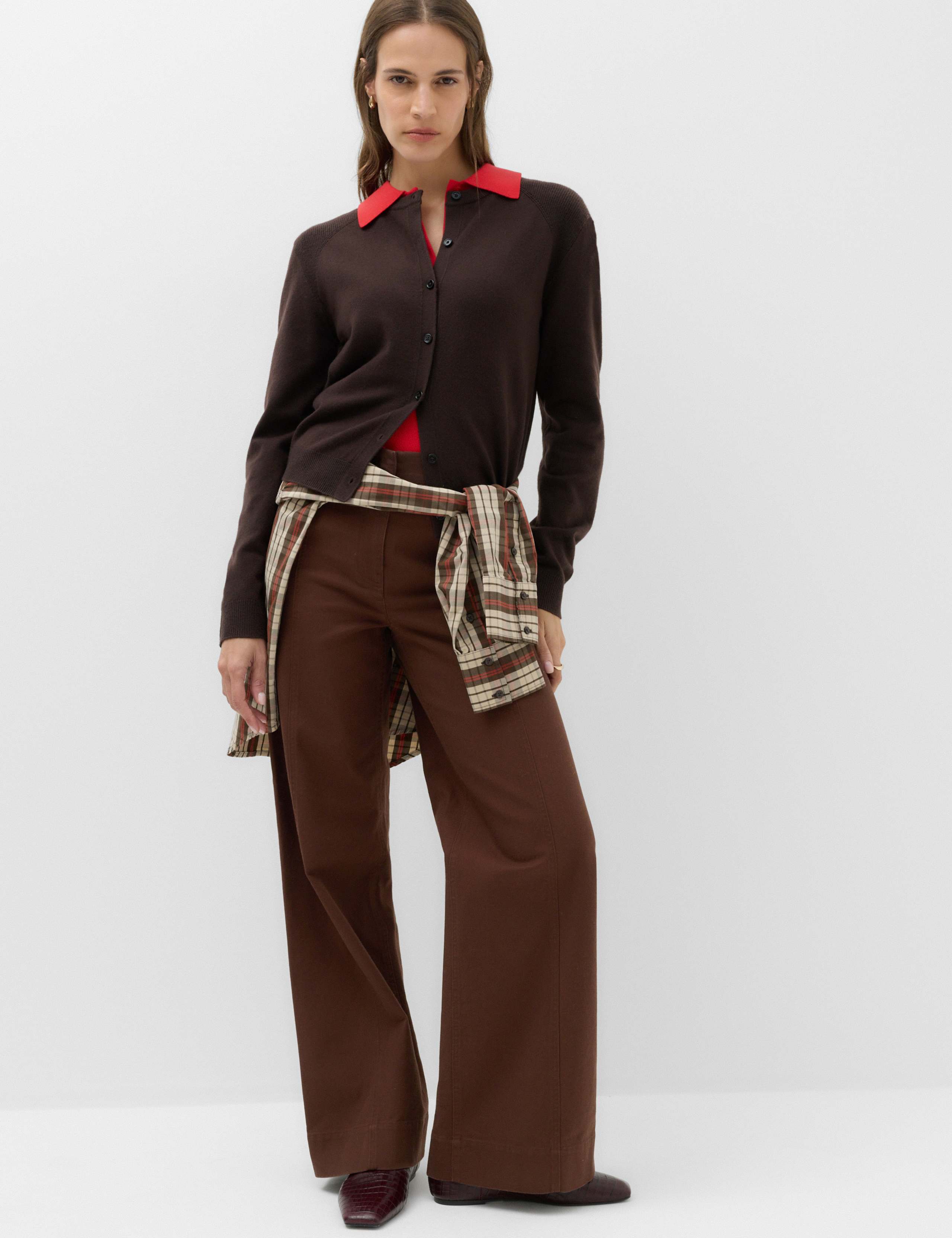 Pure Cotton Wide Leg Trousers
