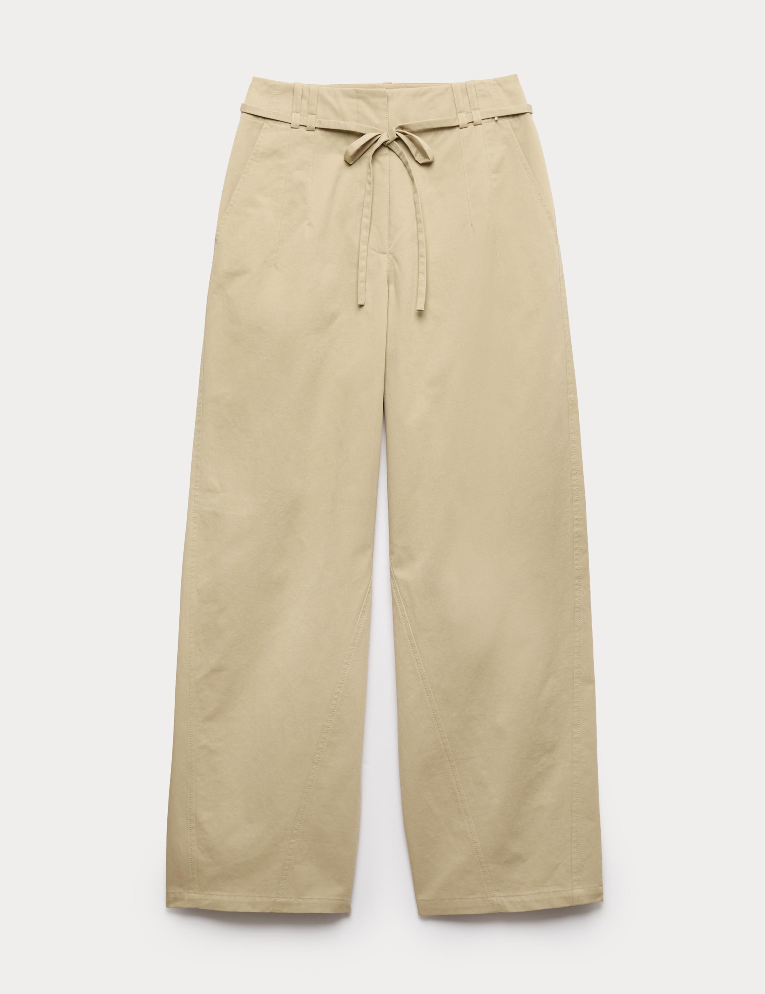 Pure Cotton Barrel Leg Trousers