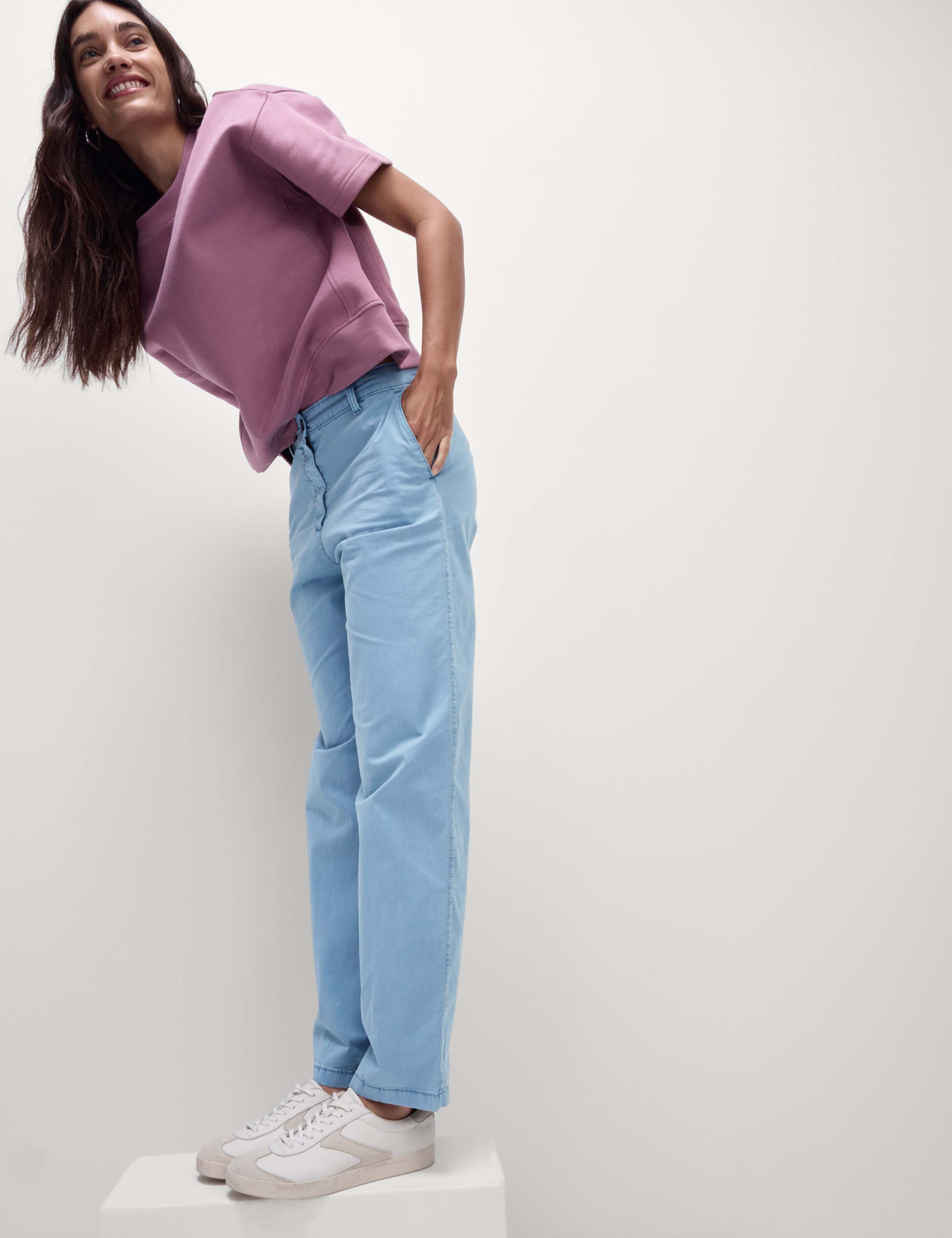 Cotton Rich Straight Leg Ankle Grazer Chinos
