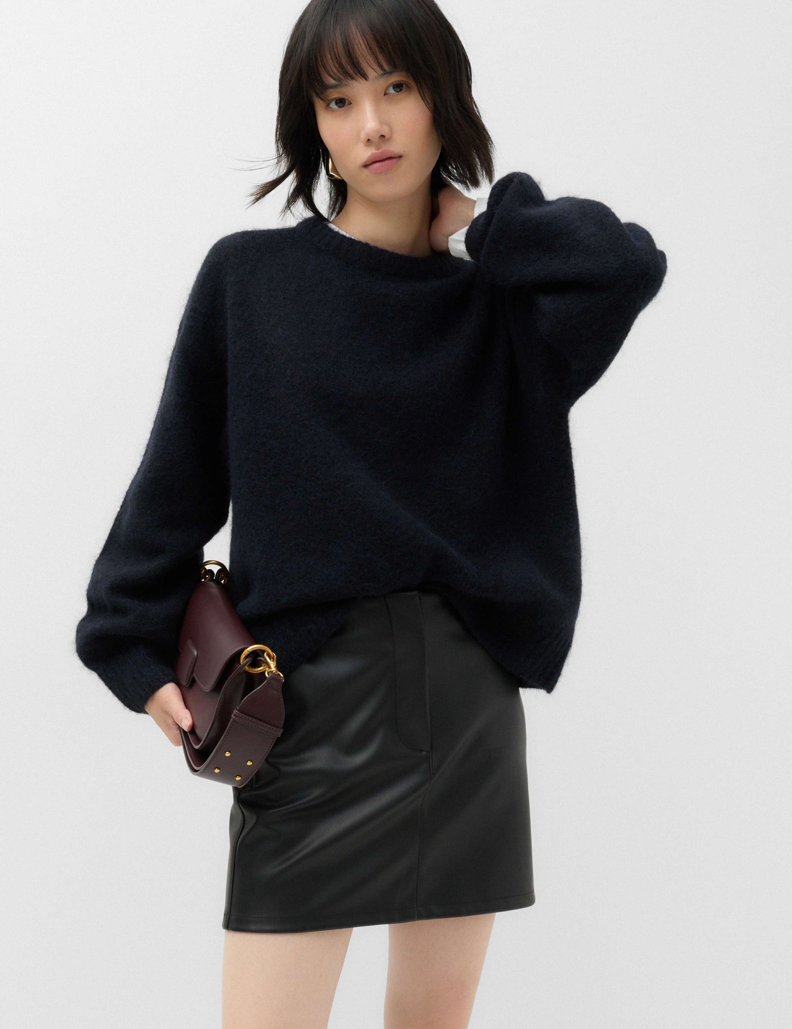 Faux Leather Mini Skirt