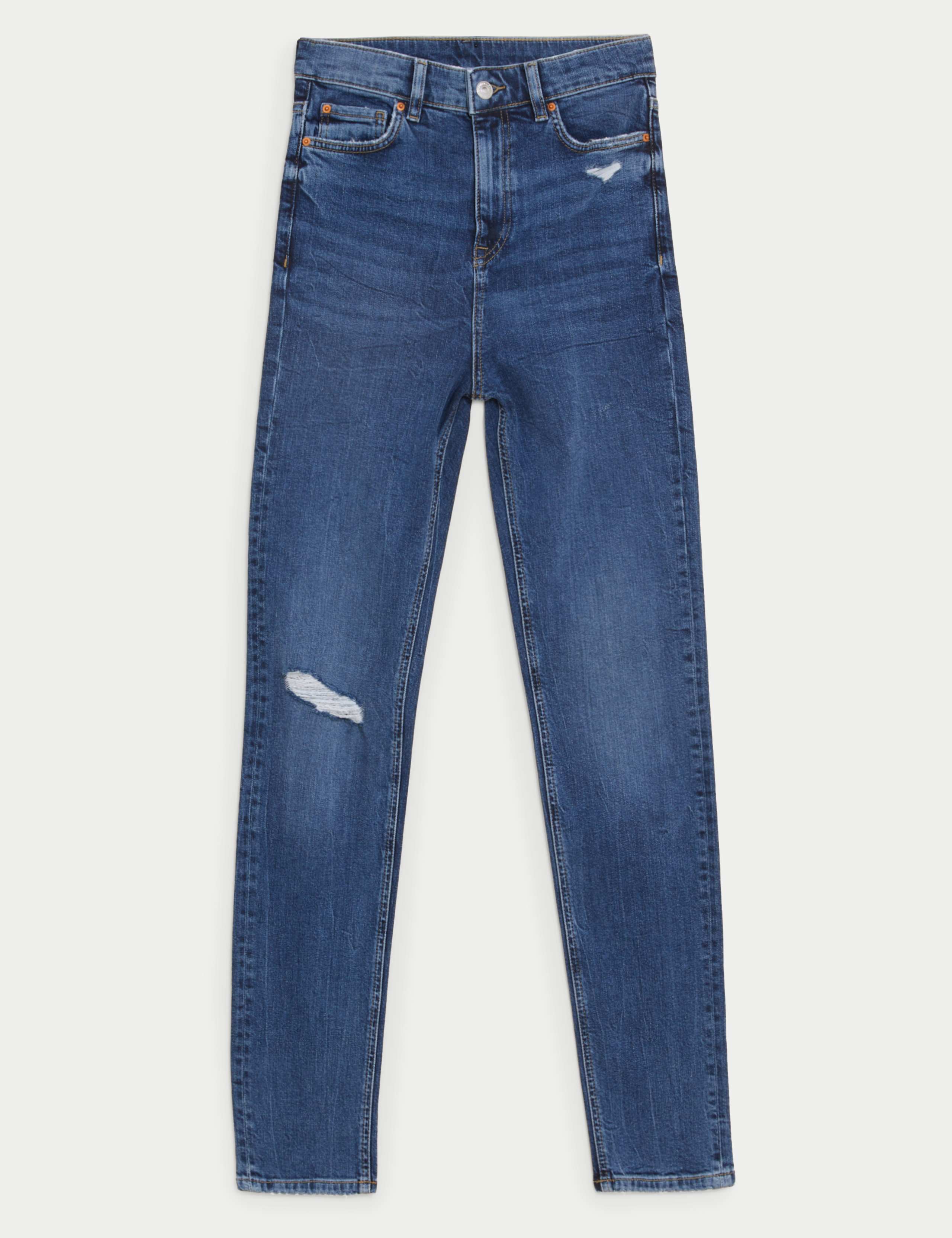 High Waisted Slim Straight Leg Jeans