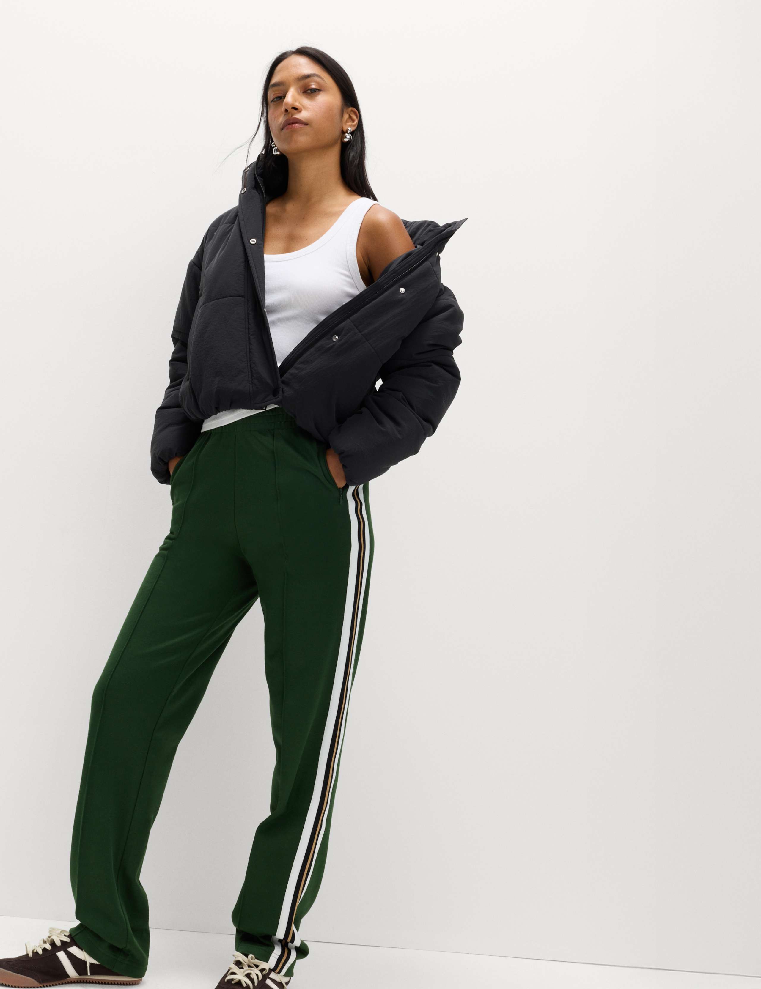 Cotton Rich Retro Side Stripe Joggers