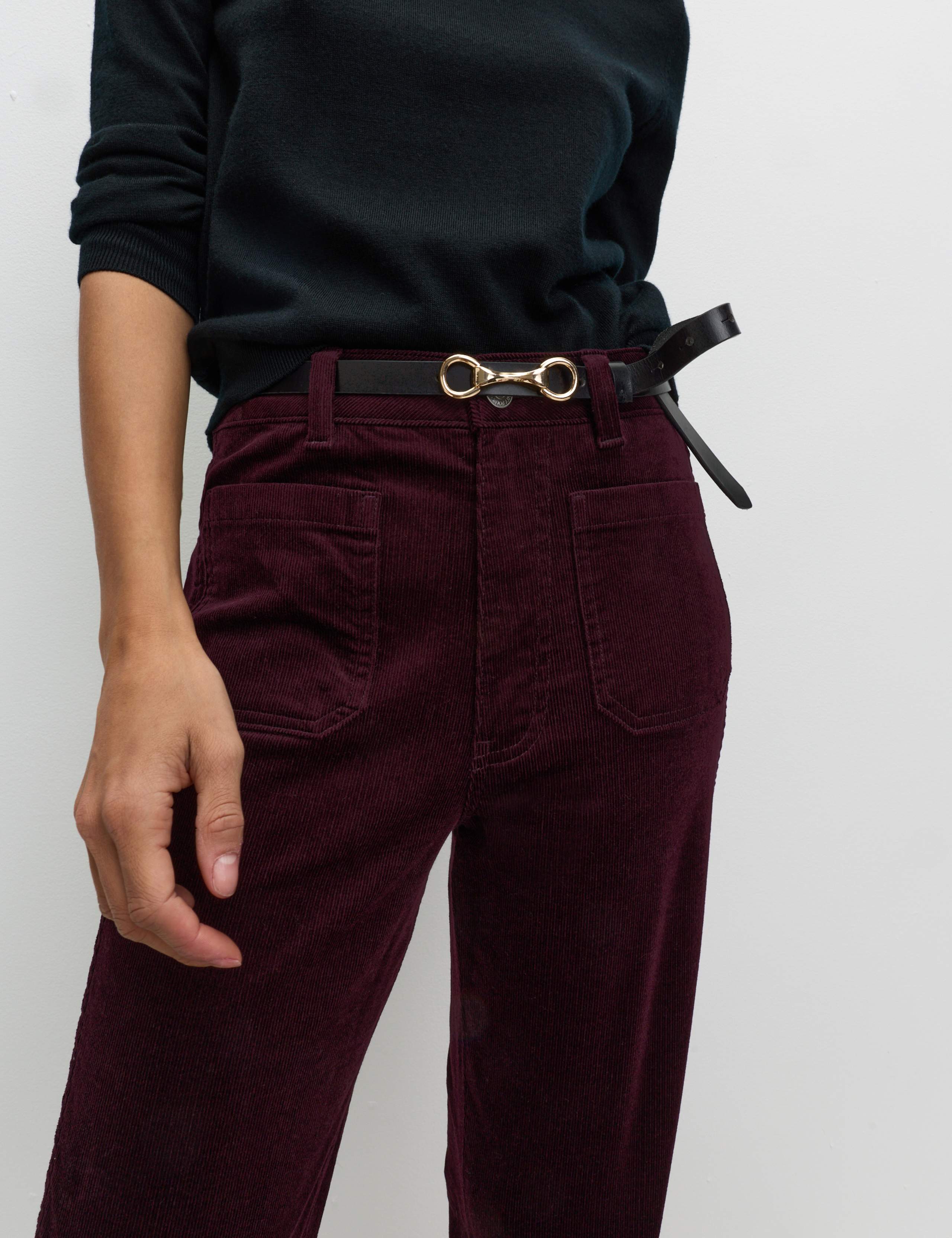 Cotton Rich Cord Flared Slim Fit Trousers