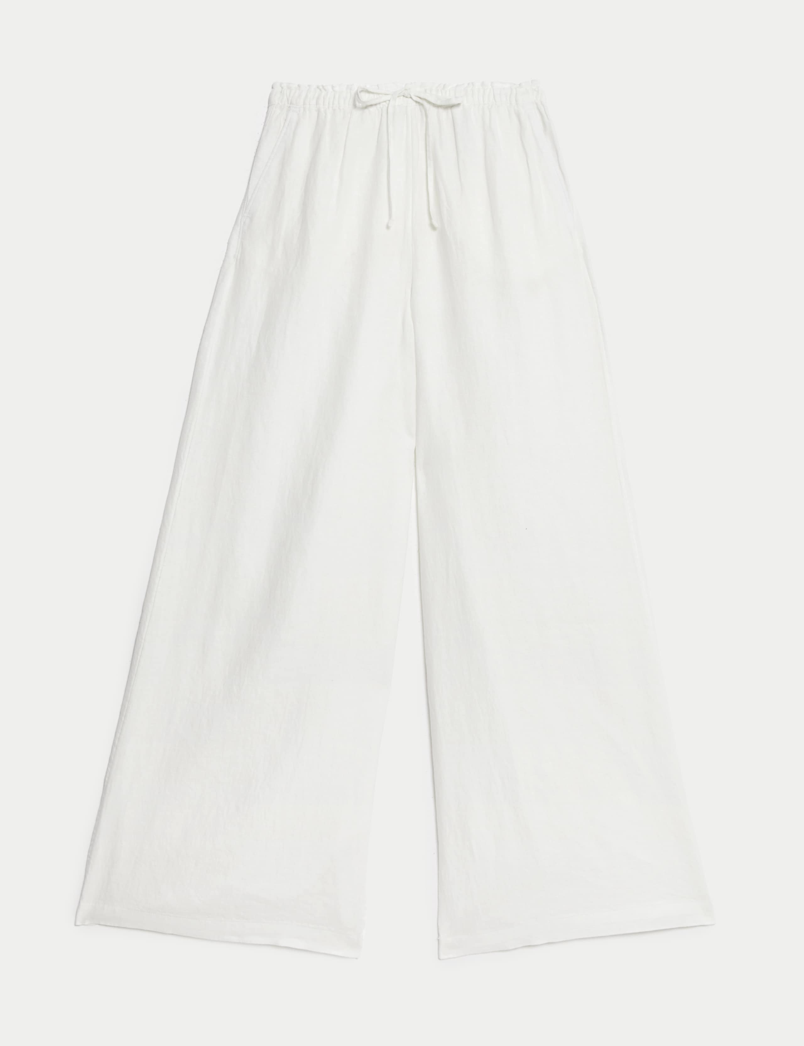 Pure Linen Wide Leg Palazzo Trousers