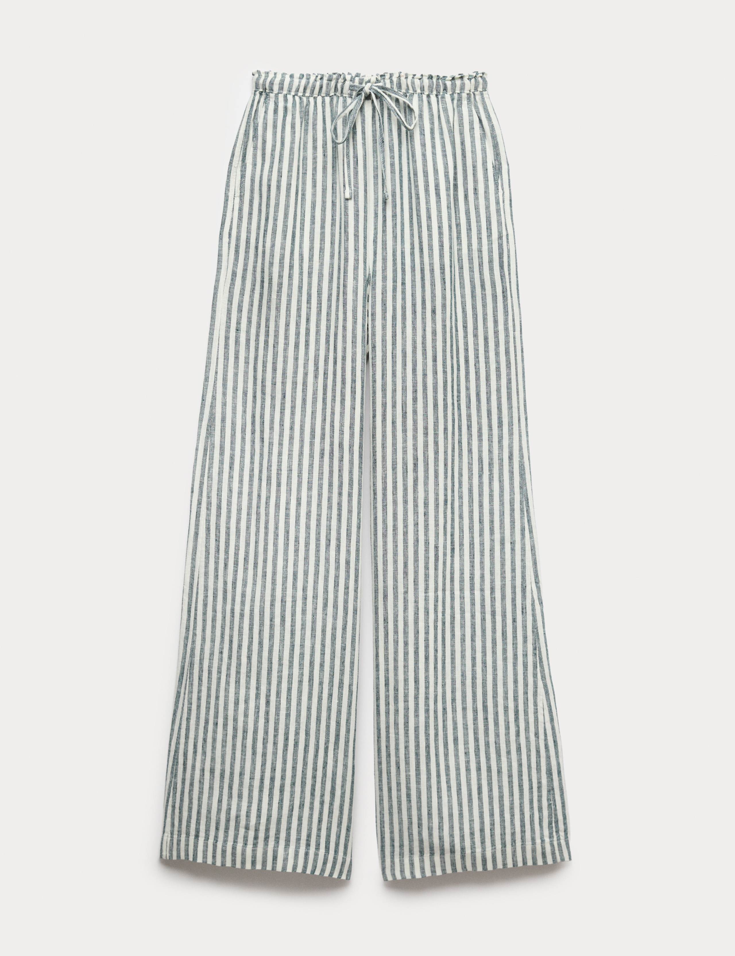 Pure Linen Palazzo Trousers