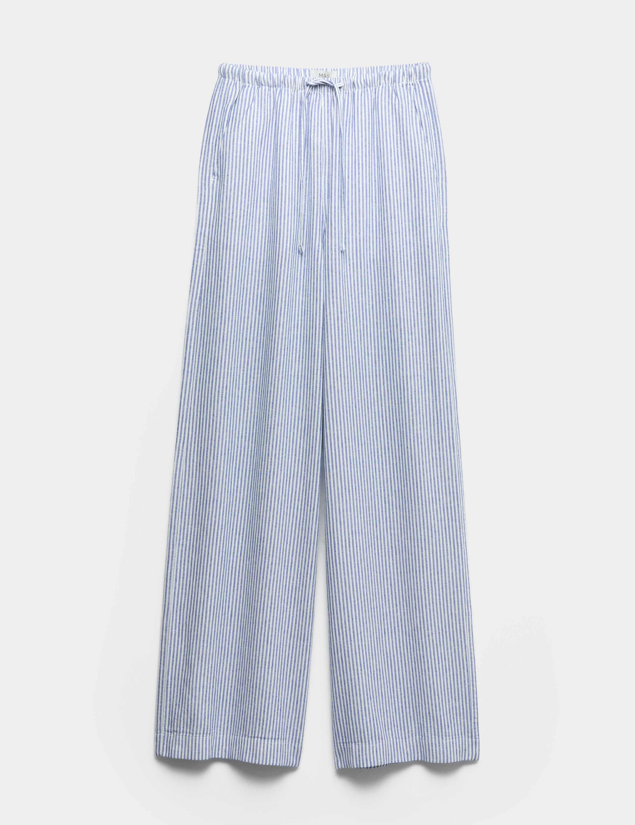 Linen Blend Wide Leg Trousers