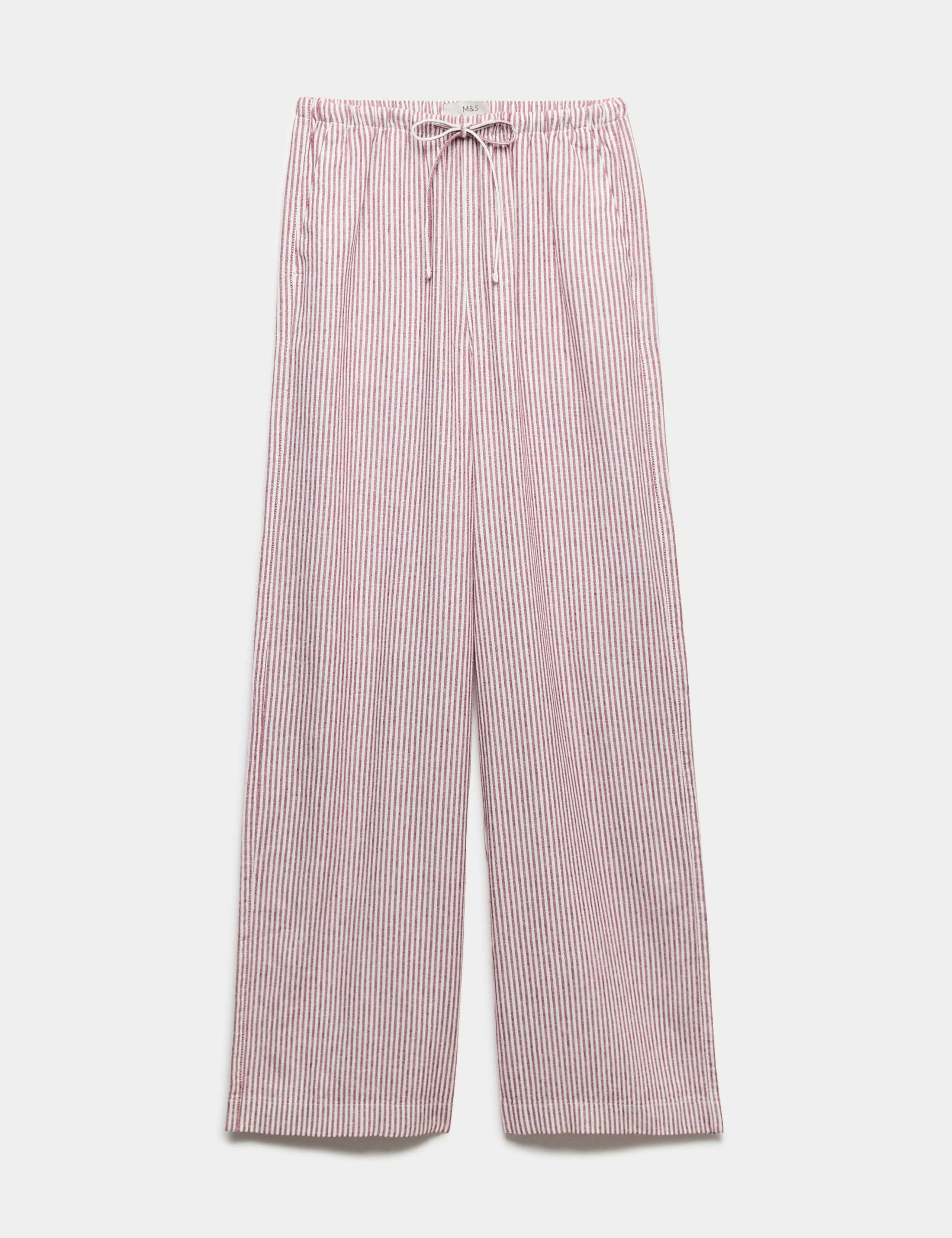 Linen Blend Wide Leg Trousers