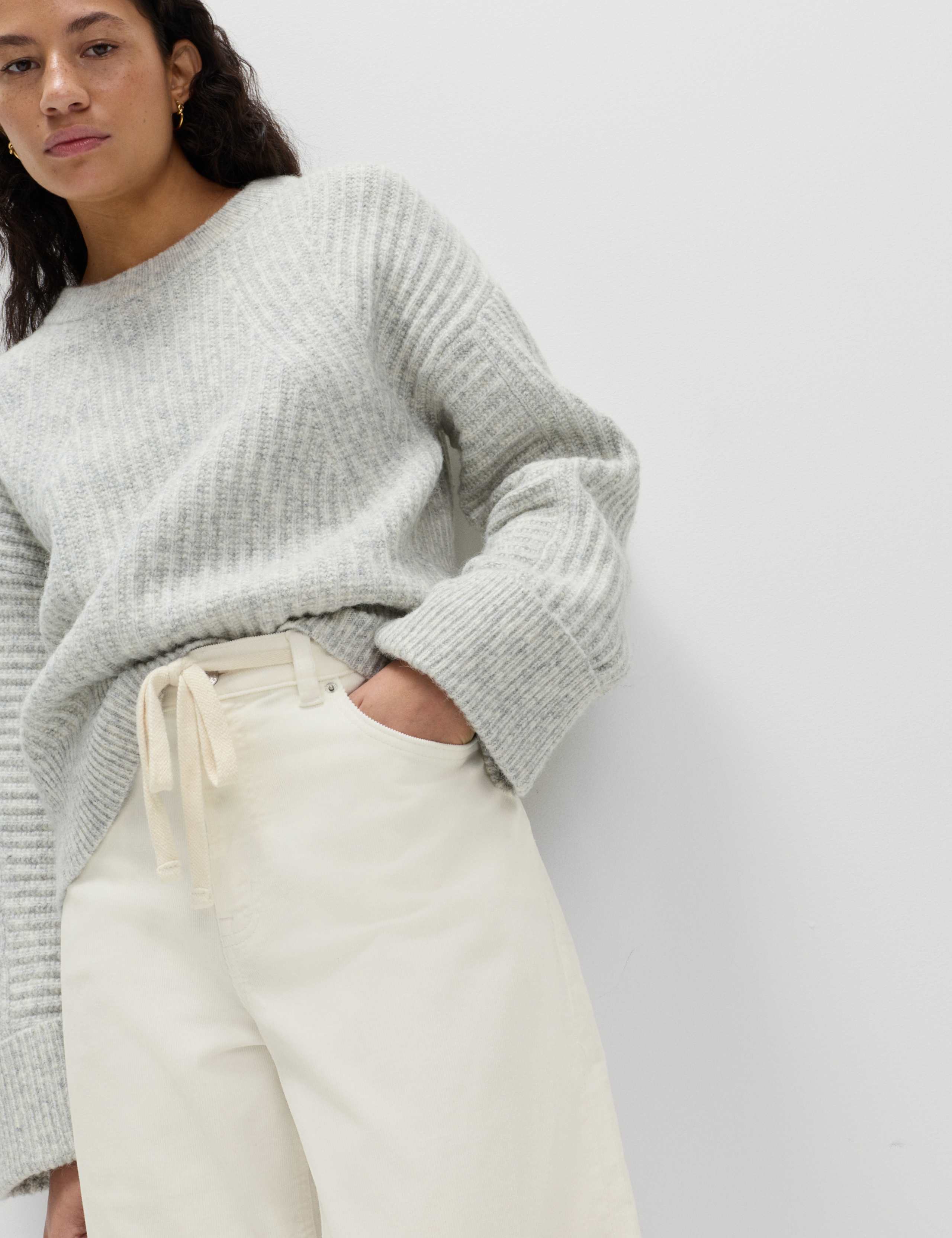 Cotton Rich Cord Wide Leg Trousers