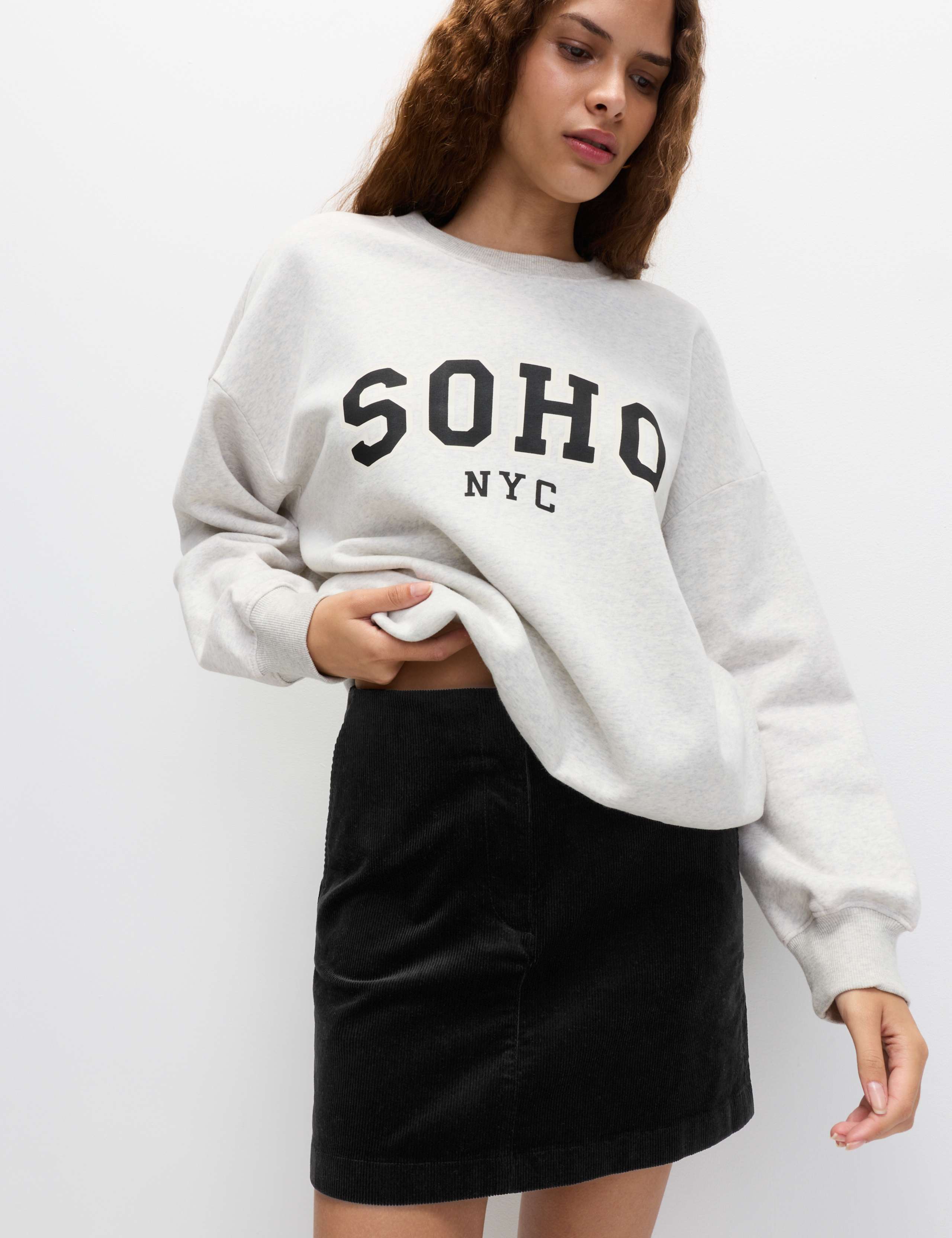 Cotton Rich A-Line Mini Skirt