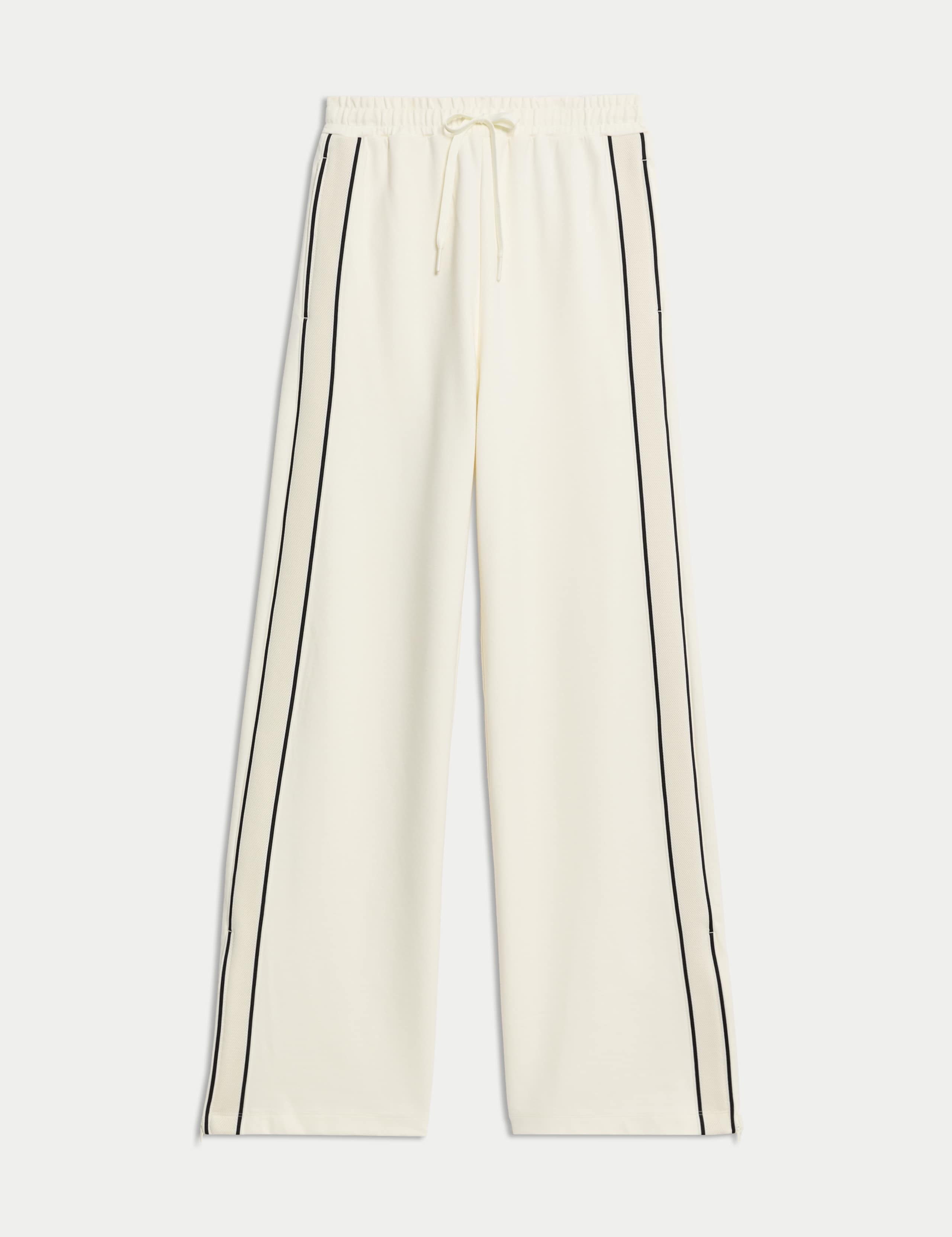 Jersey Side Stripe Wide Leg Trousers
