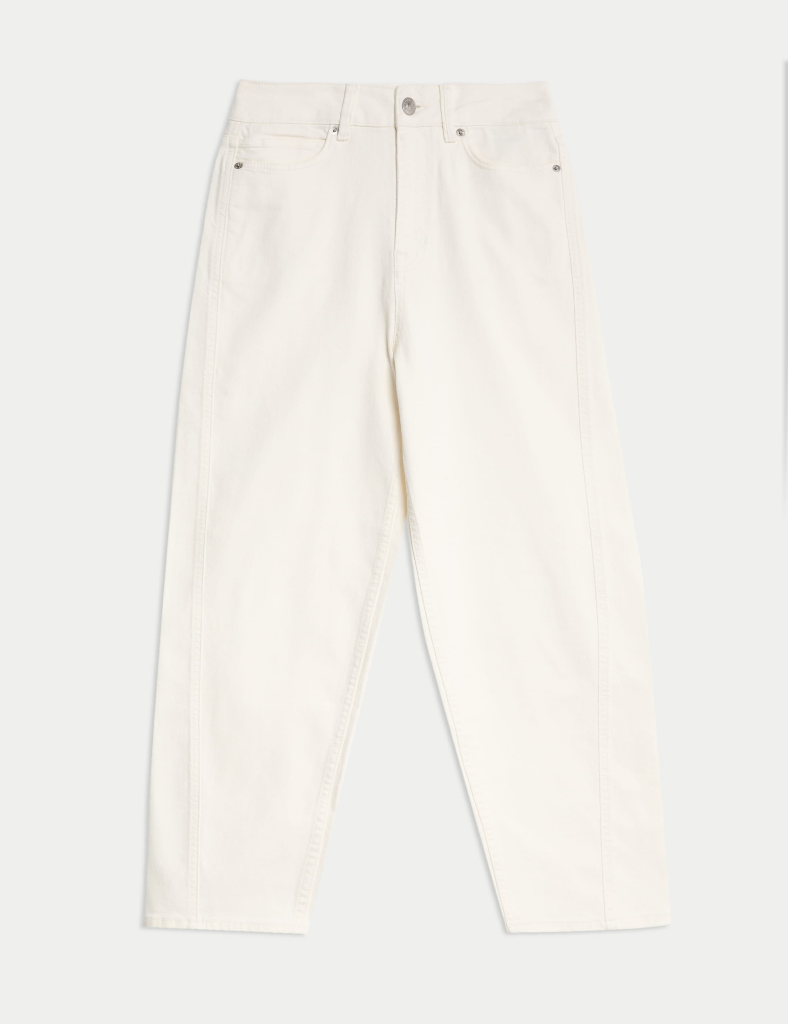 High Waisted Carrot Leg Ankle Grazer Jeans