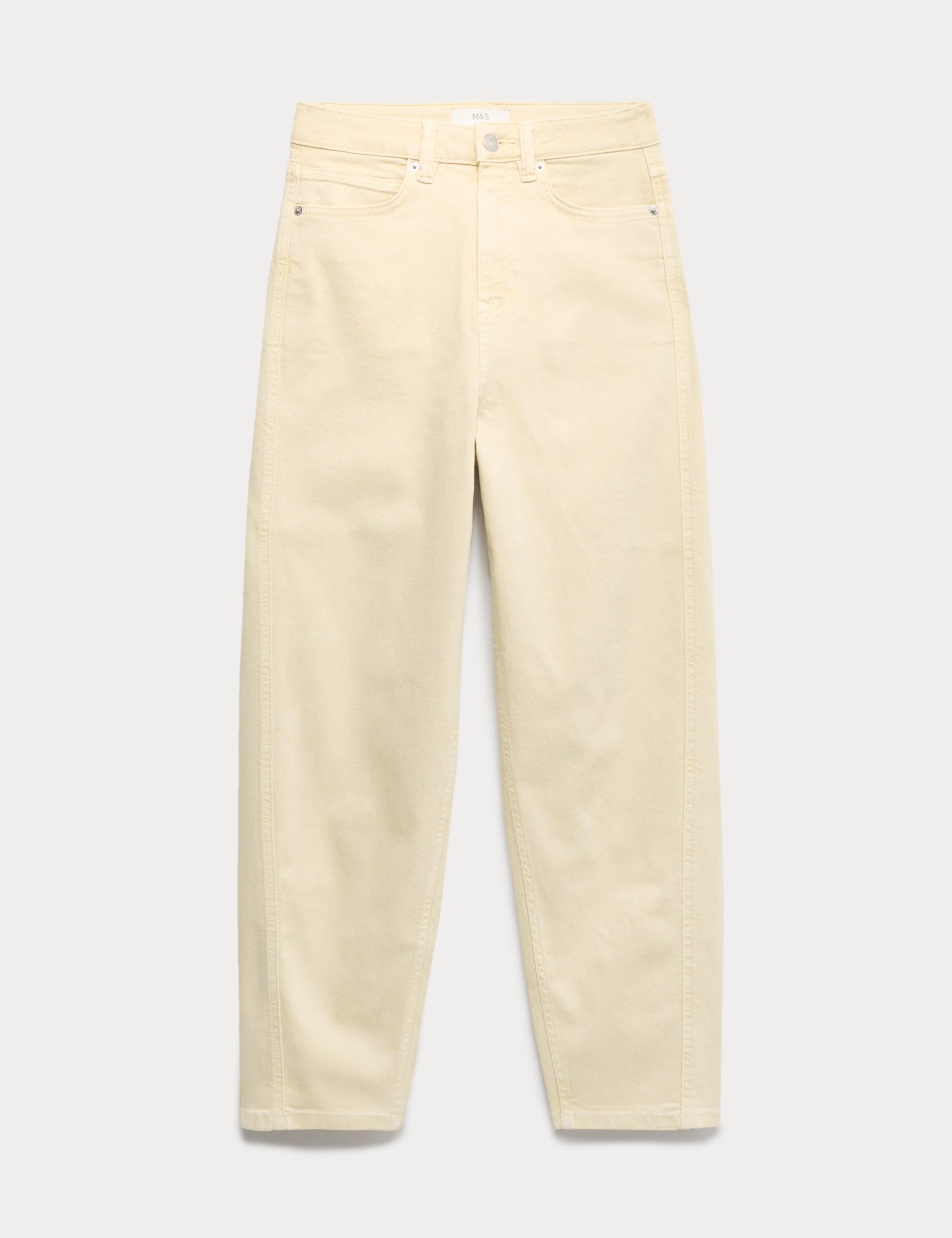 High Waisted Carrot Leg Ankle Grazer Jeans