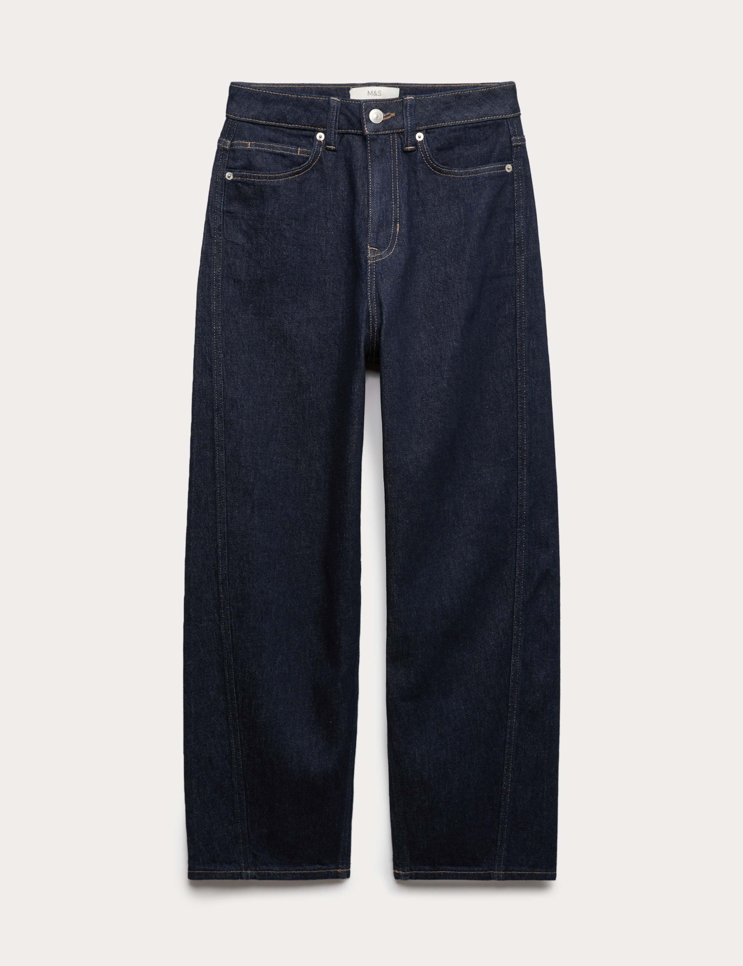 High Waisted Carrot Leg Ankle Grazer Jeans