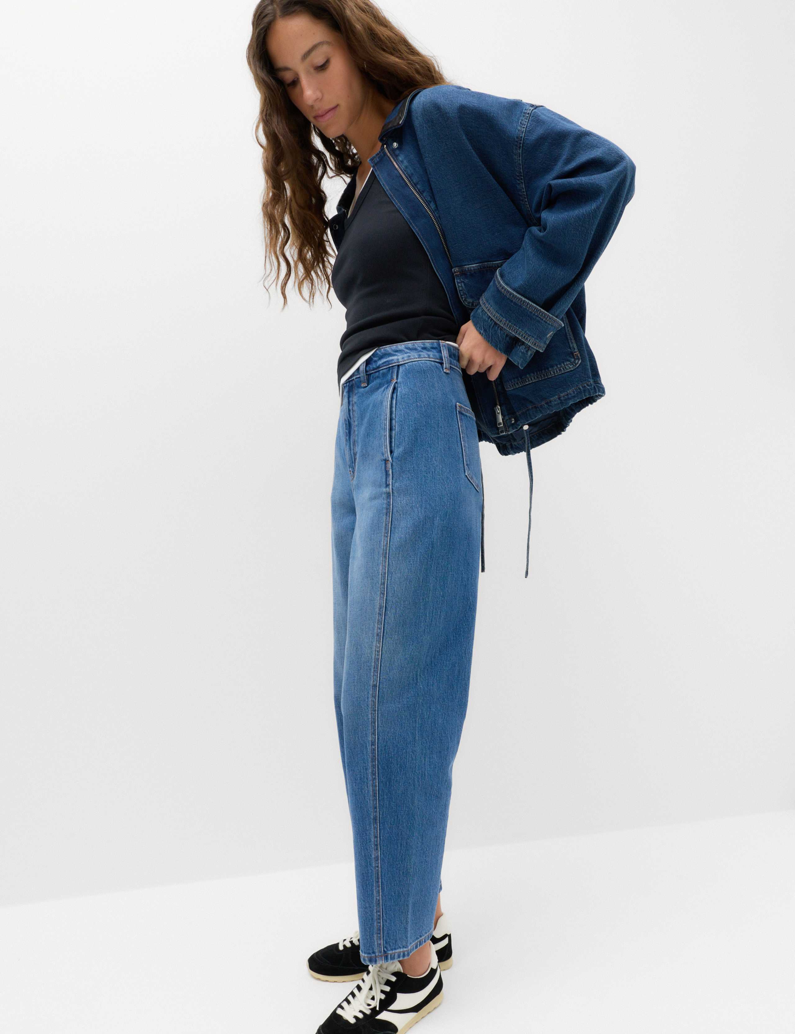 Cotton Rich High Waisted Carrot Leg Jeans