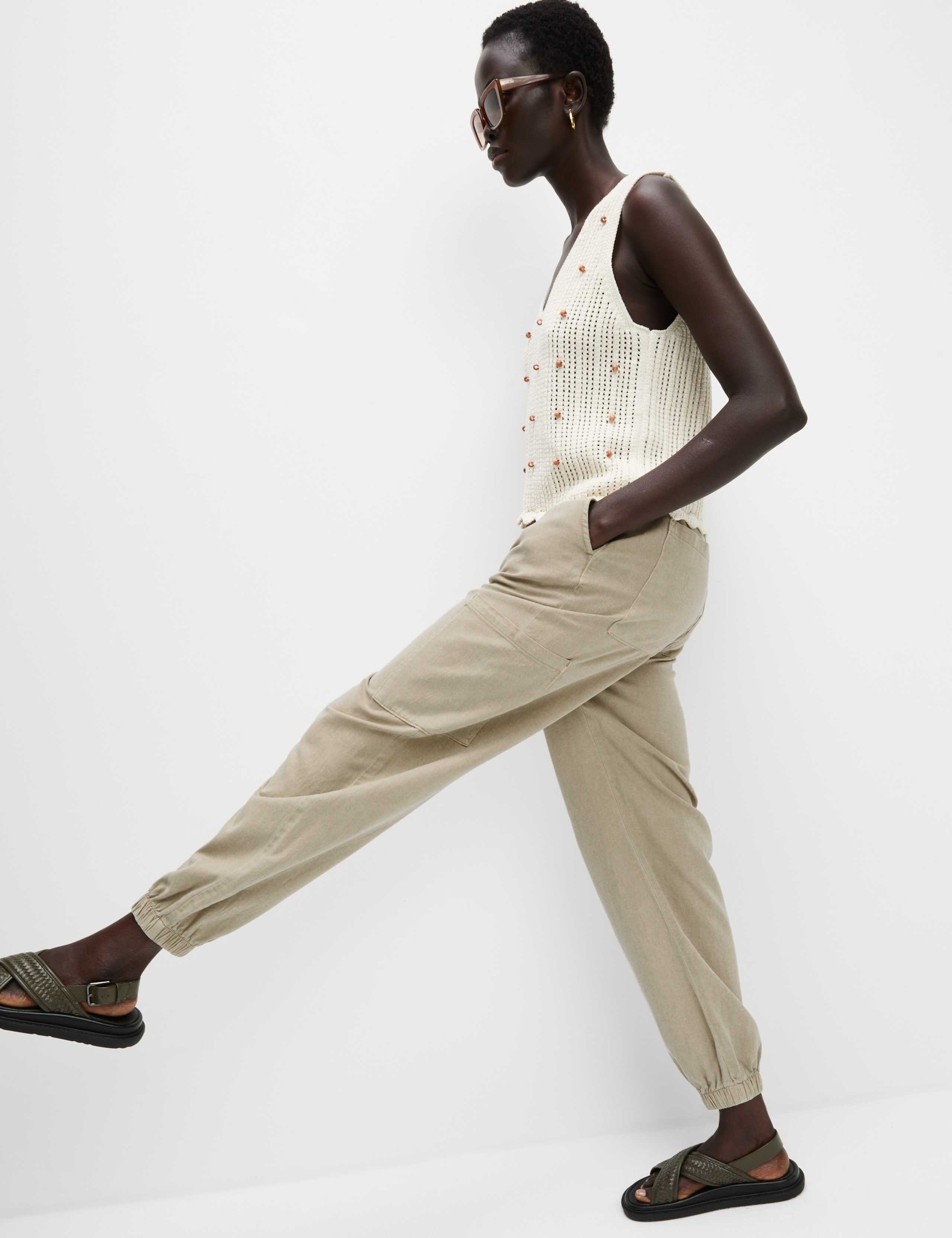 Lyocell Rich Joggers With Cotton & Linen