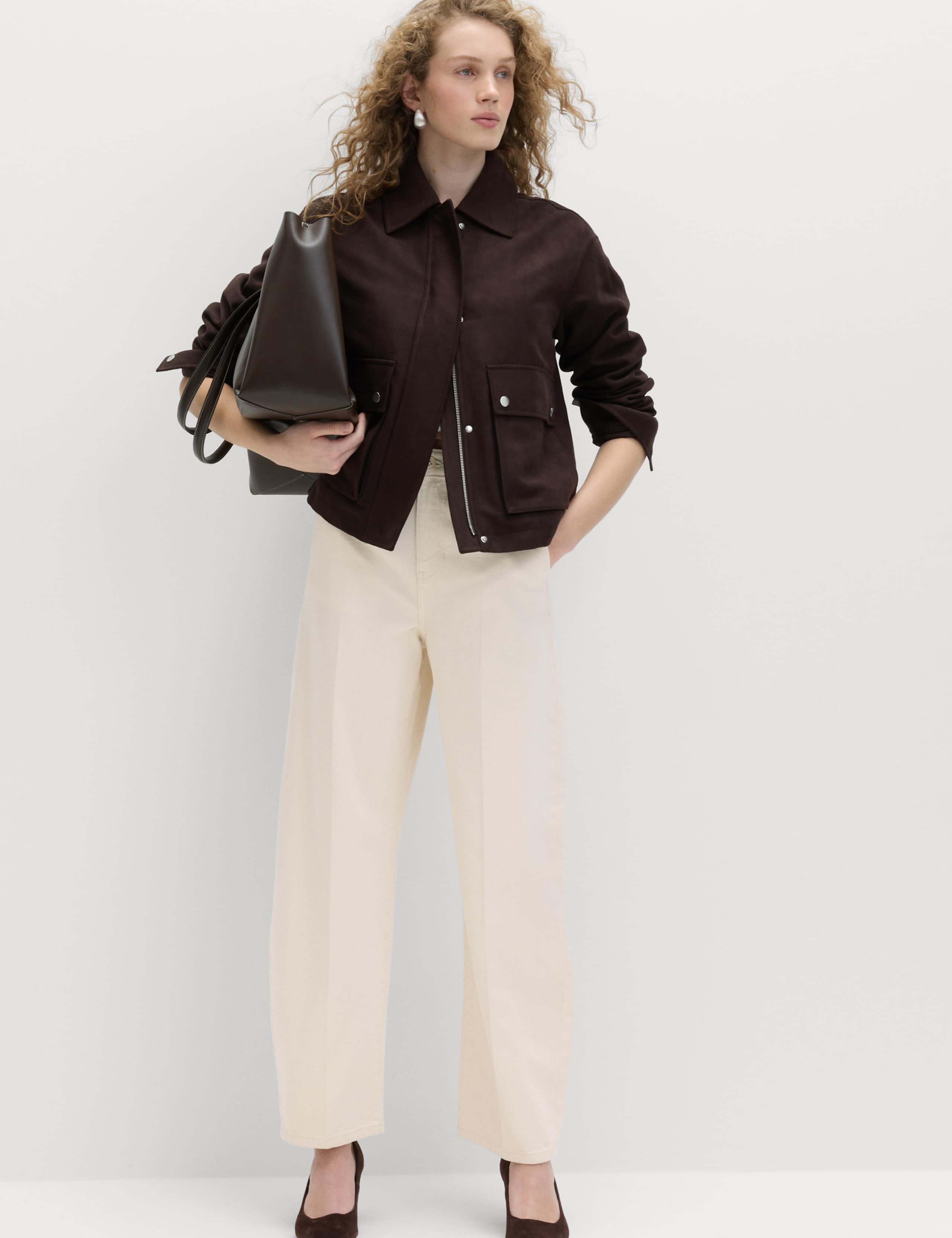 Pure Cotton Crease Front Barrel Leg Trousers