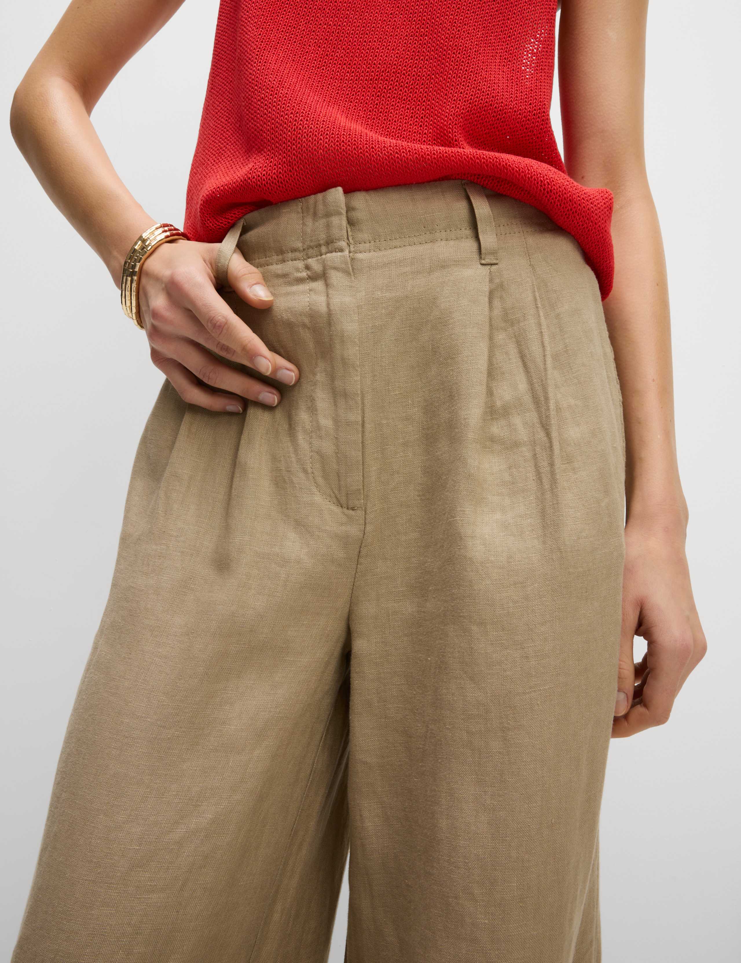 Pure Linen Wide Leg Trousers