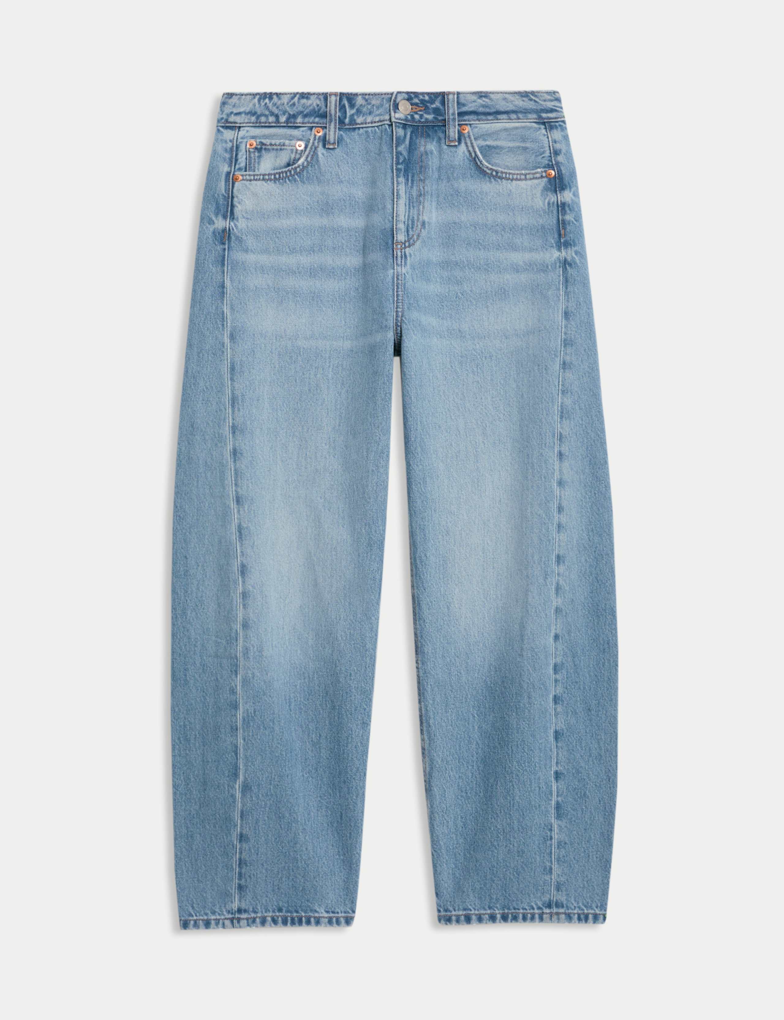 Mid Rise Barrel Jeans