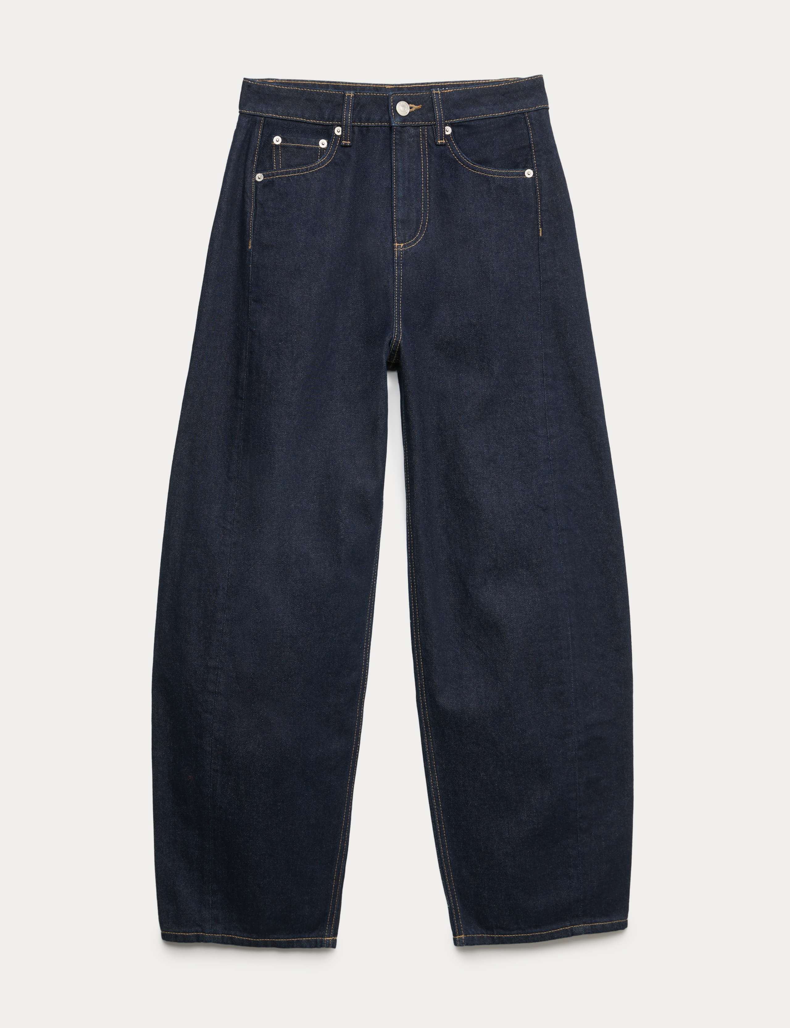 Mid Rise Barrel Jeans