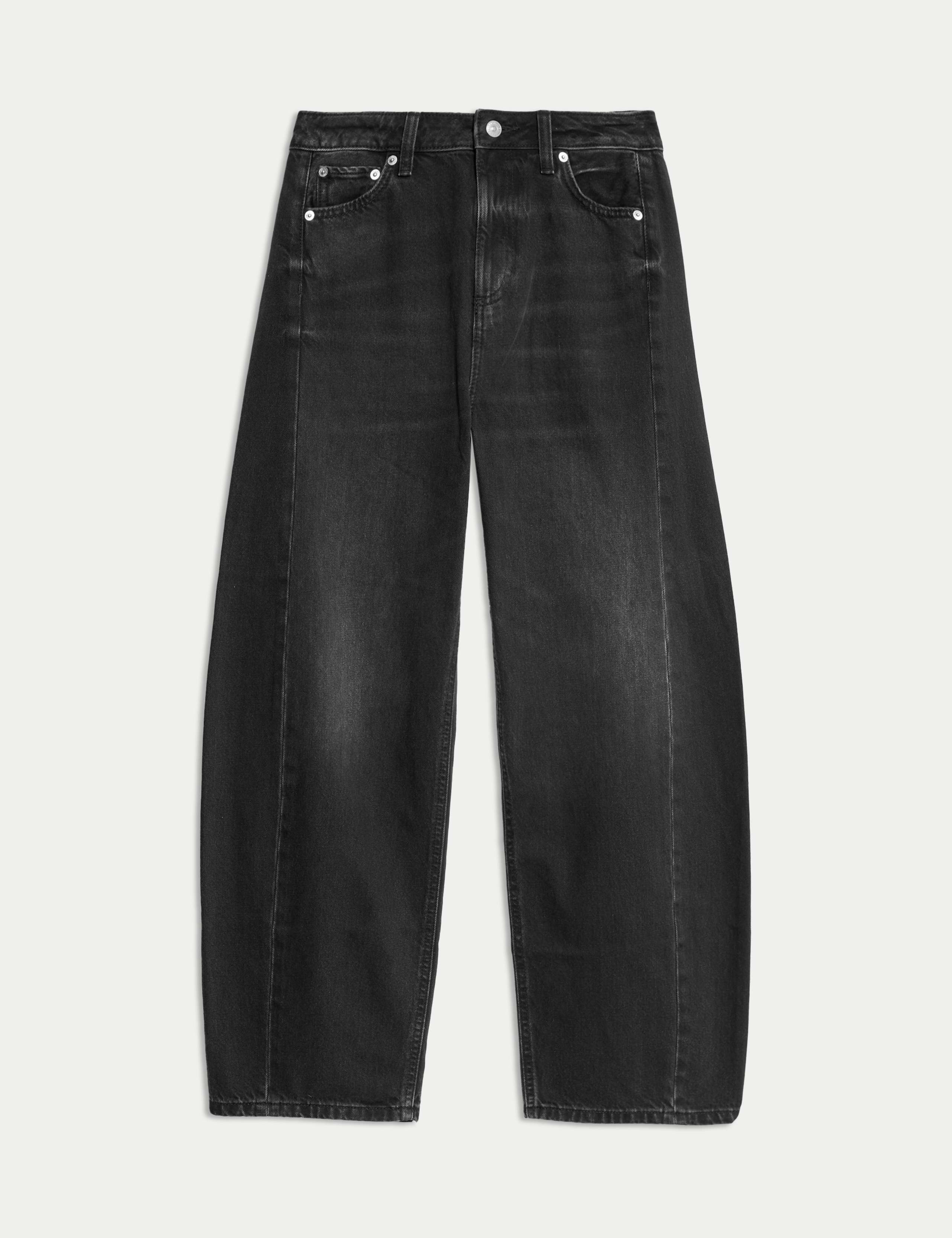 Mid Rise Barrel Jeans
