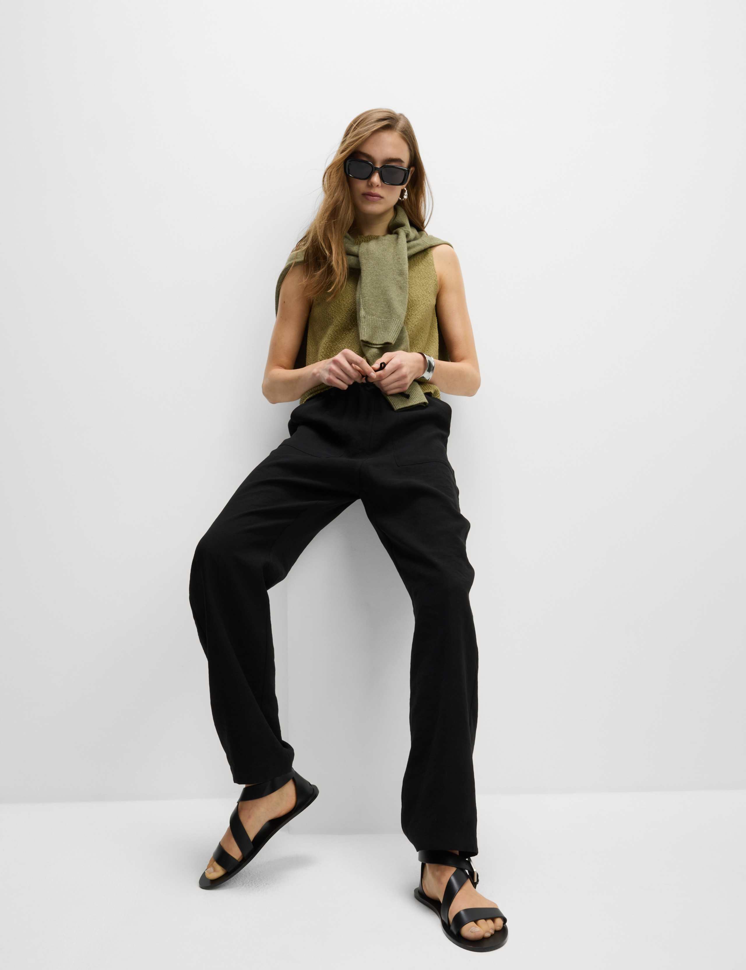 Lyocell Rich Straight Leg Trousers