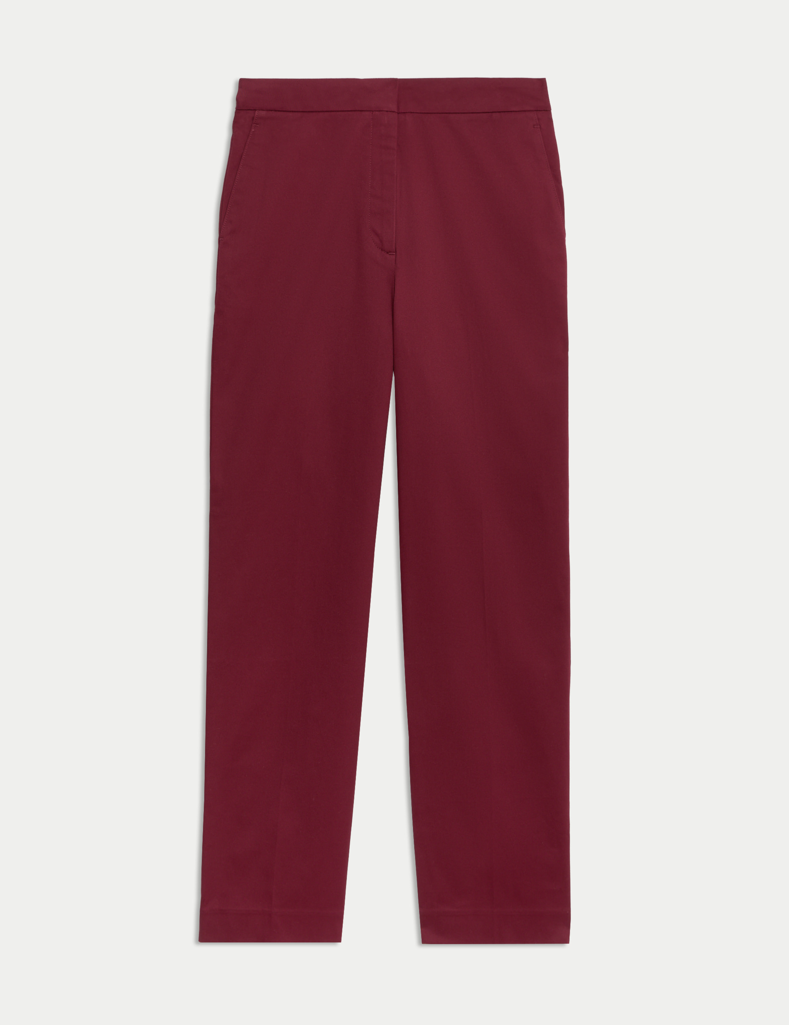 Cotton Rich Straight Leg Ankle Grazer Trousers