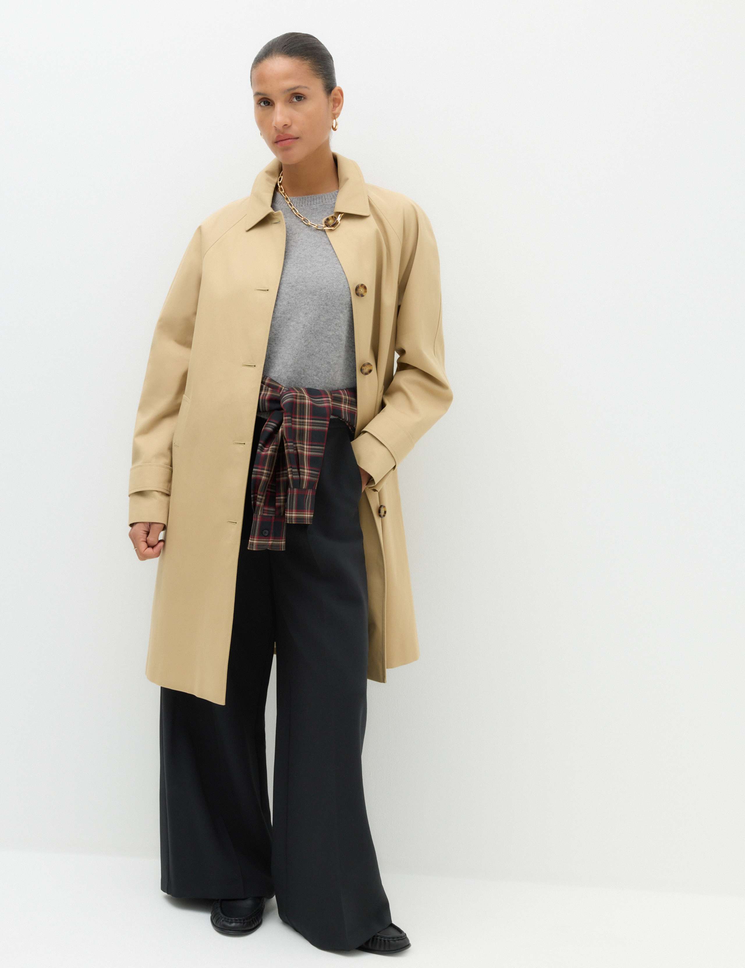 Single Pleat Wide Leg Trousers