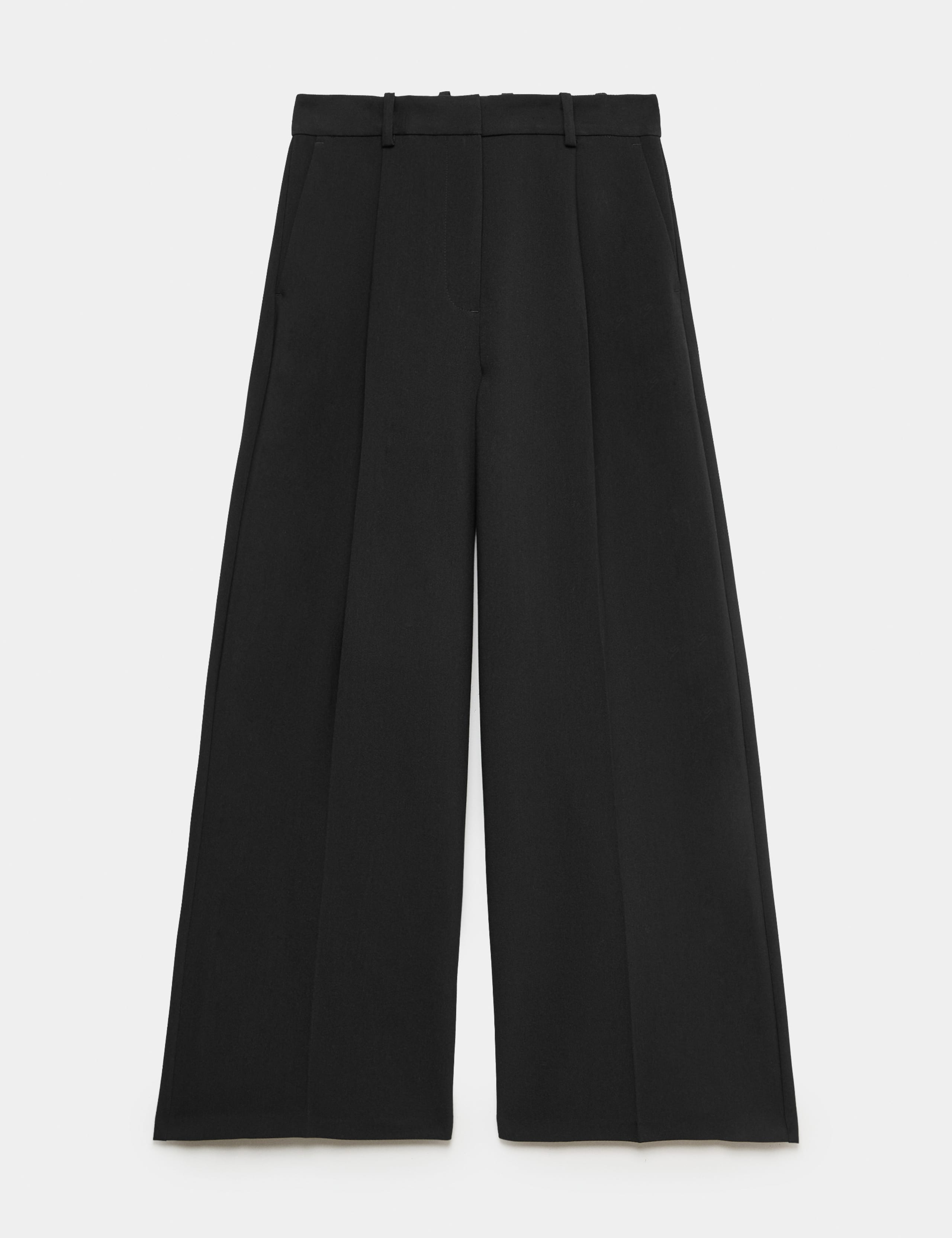 Single Pleat Wide Leg Trousers