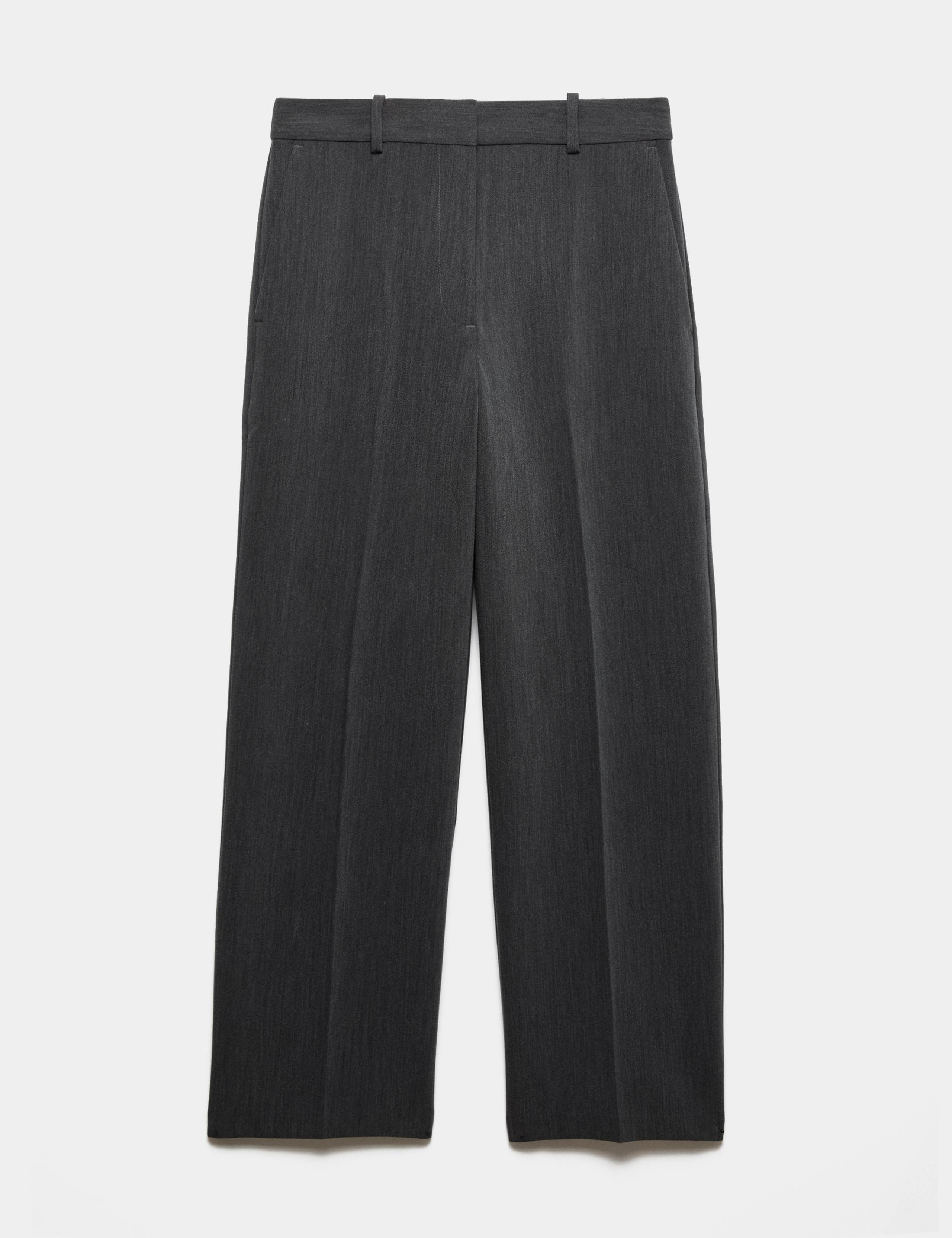 Woven Straight Leg Trousers with Stretch