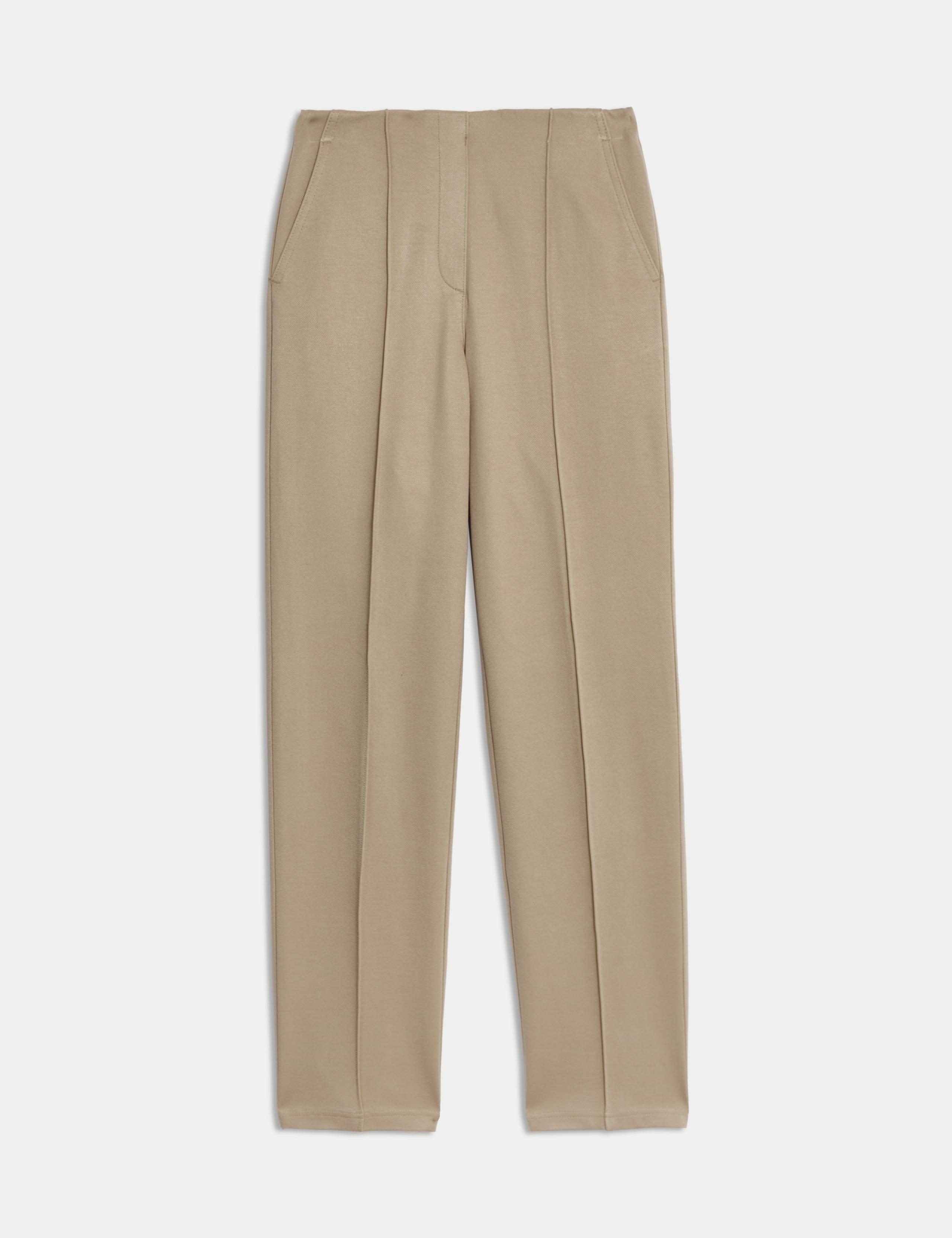 Jersey Twill Straight Leg Trousers