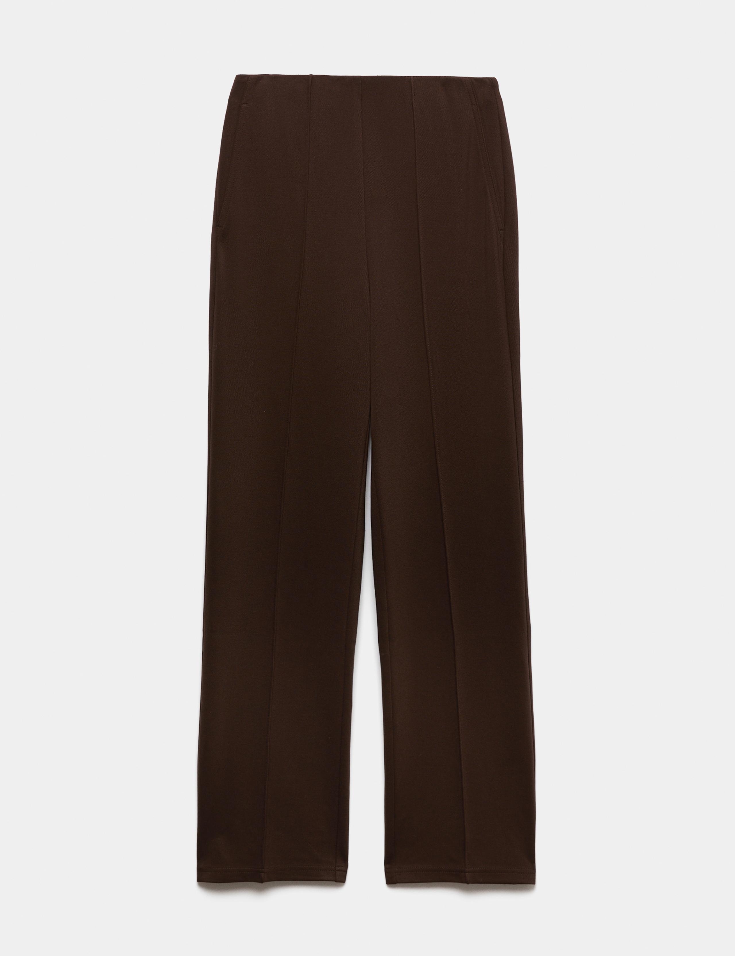 Jersey Twill Straight Leg Ankle Grazer Trousers