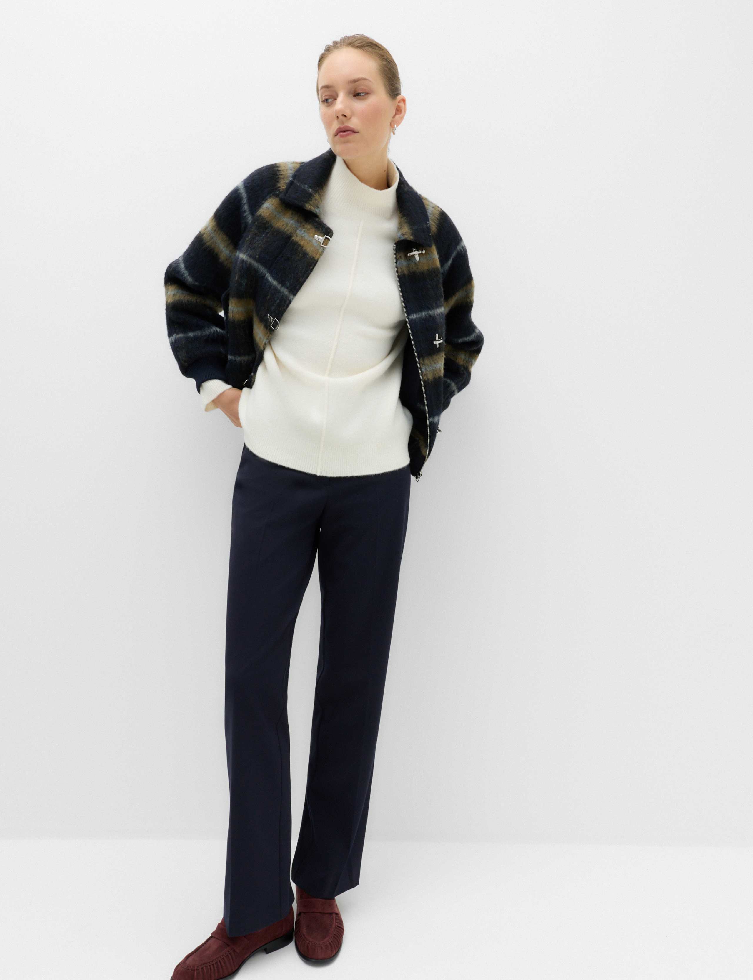 Straight Leg Trousers with Stretch