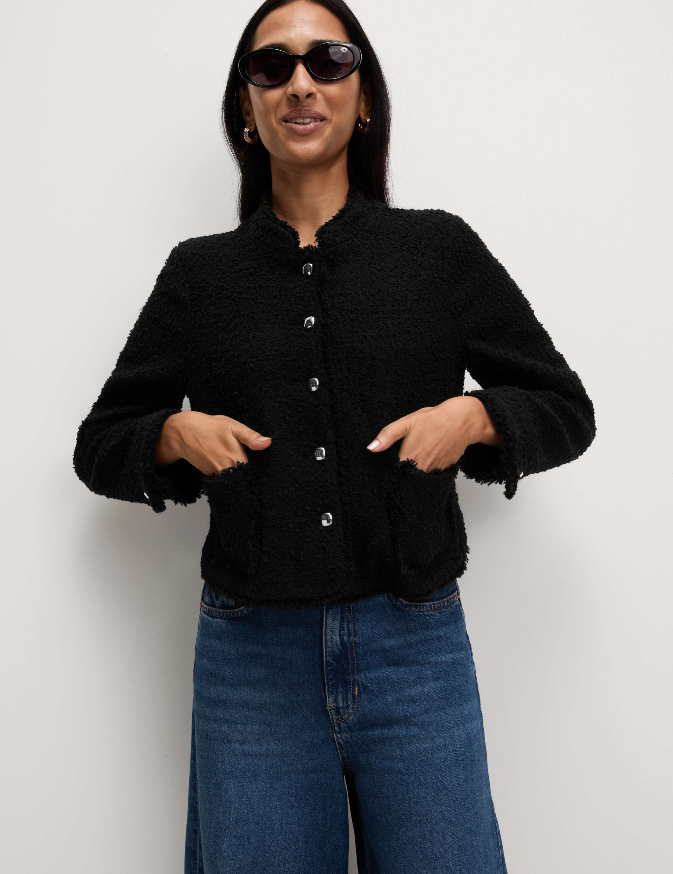 Textured Jacket with Wool