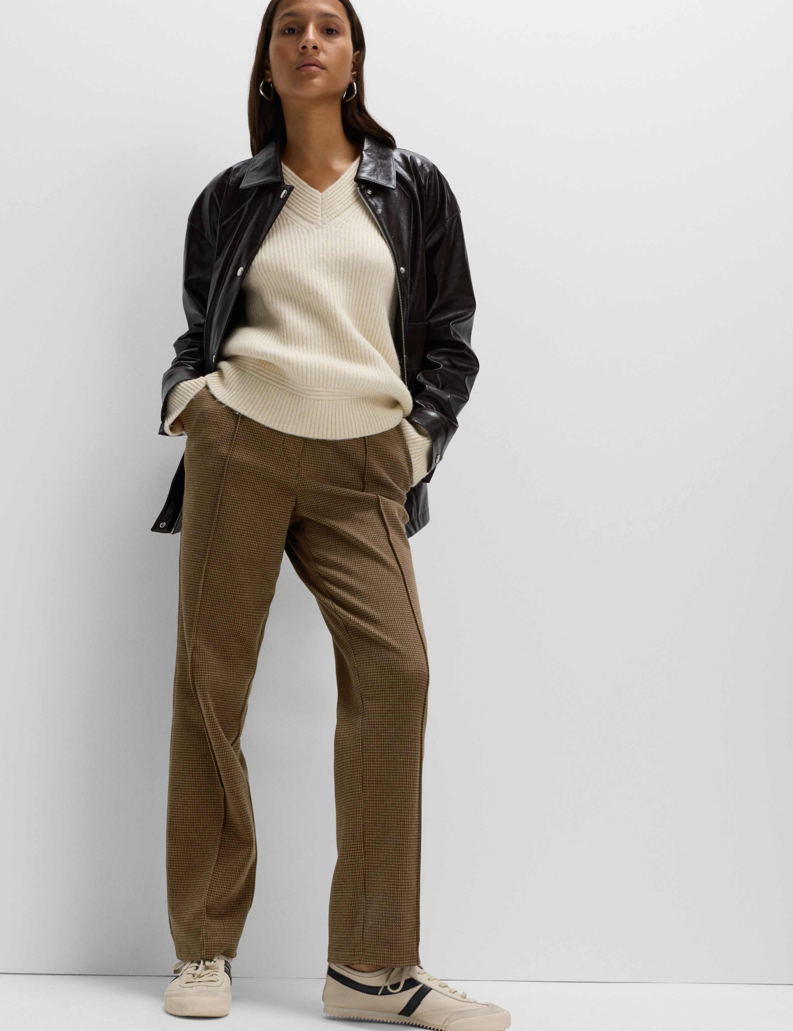 Jersey Twill Straight Leg Trousers