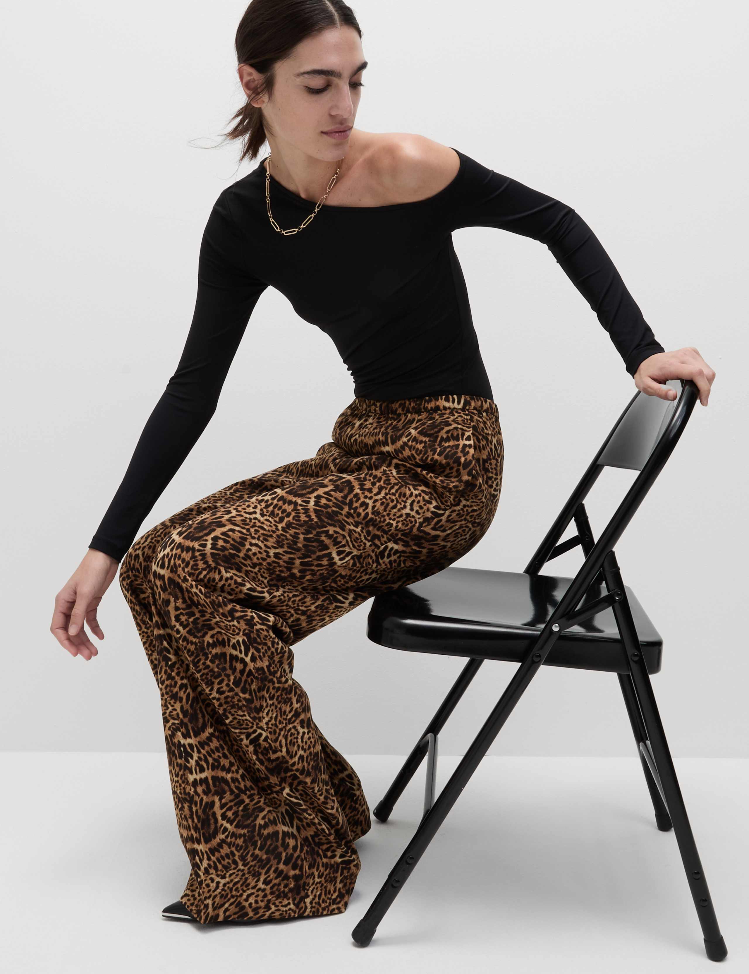 Print Wide Leg Trousers