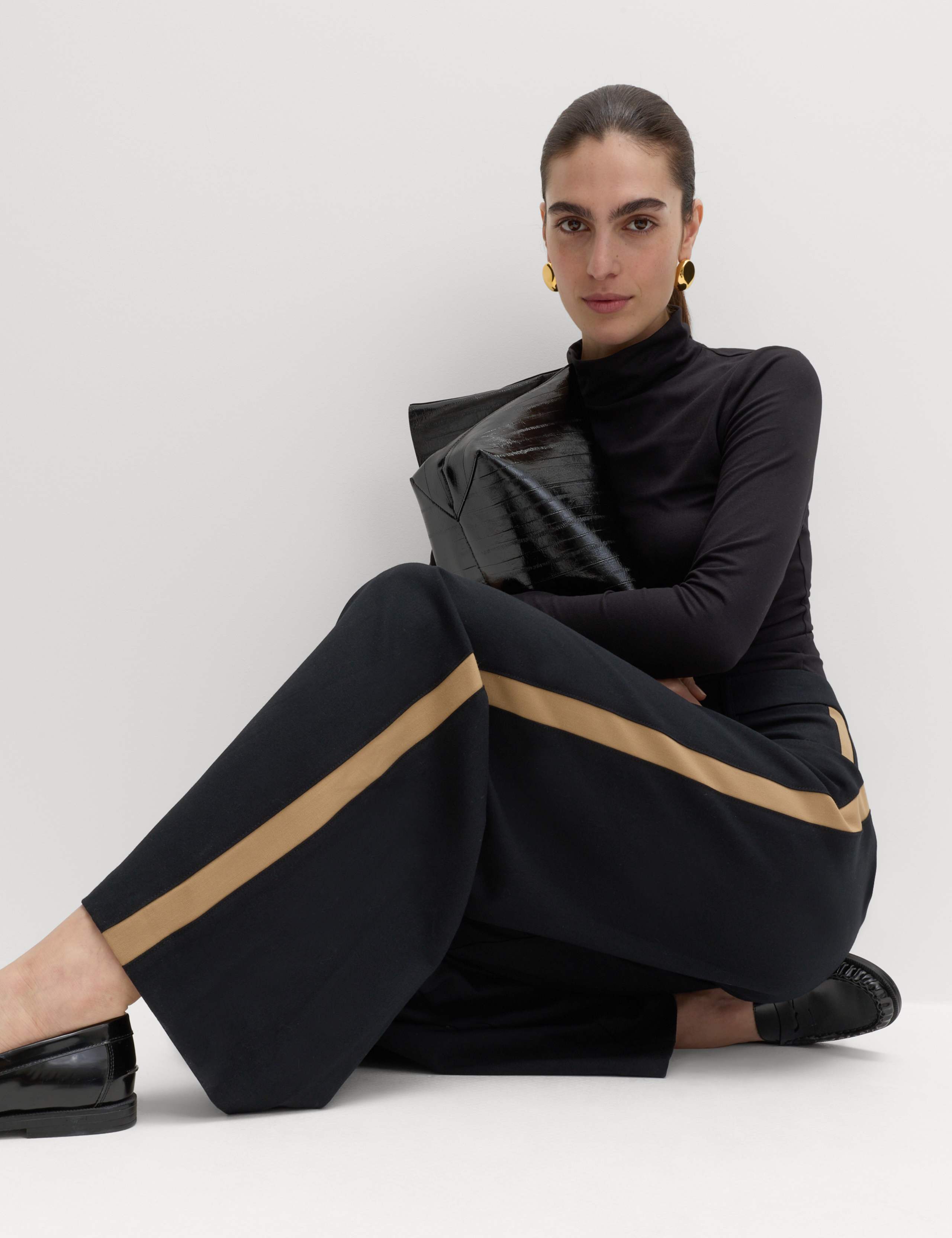 Side Stripe Wide Leg Trousers